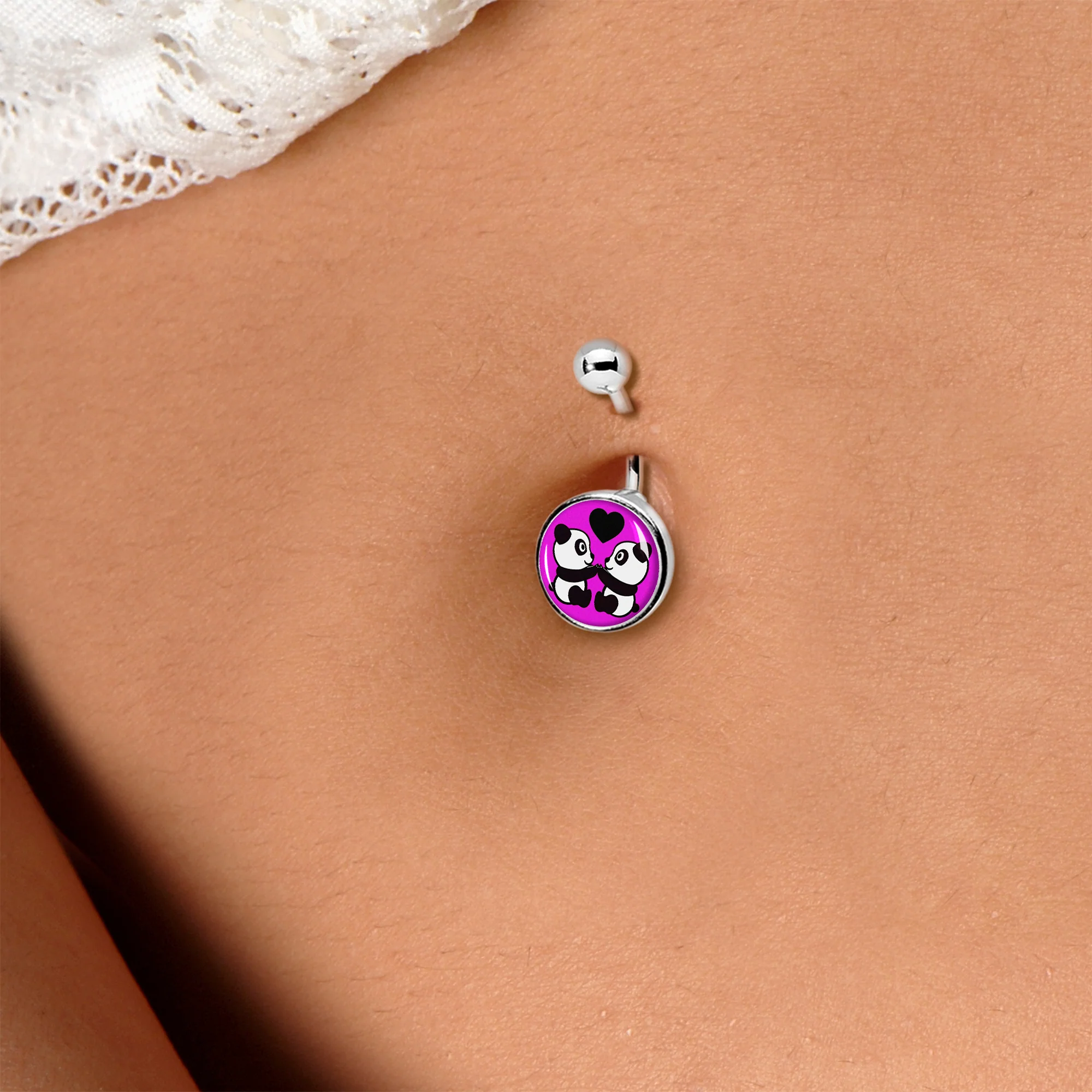 Panda Love Belly Ring by Onyx O - Image 3