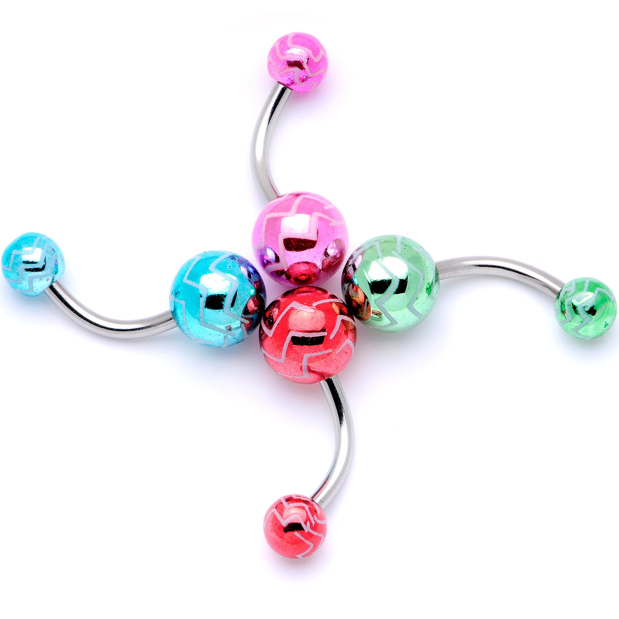 Party Party Party Zig Zag Party Pack Belly Ring Set of 4 - Image 2