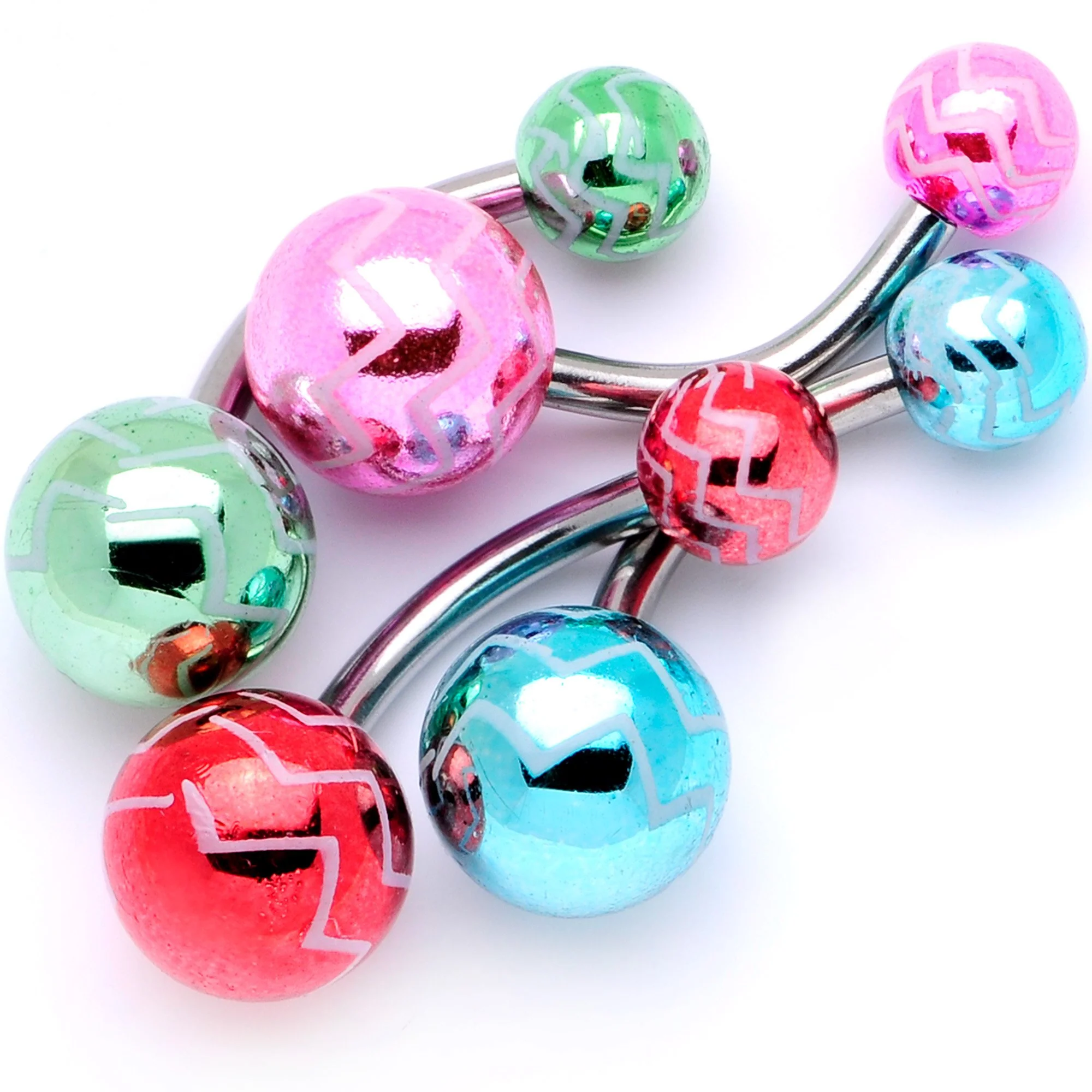 Party Party Party Zig Zag Party Pack Belly Ring Set of 4 - Image 3