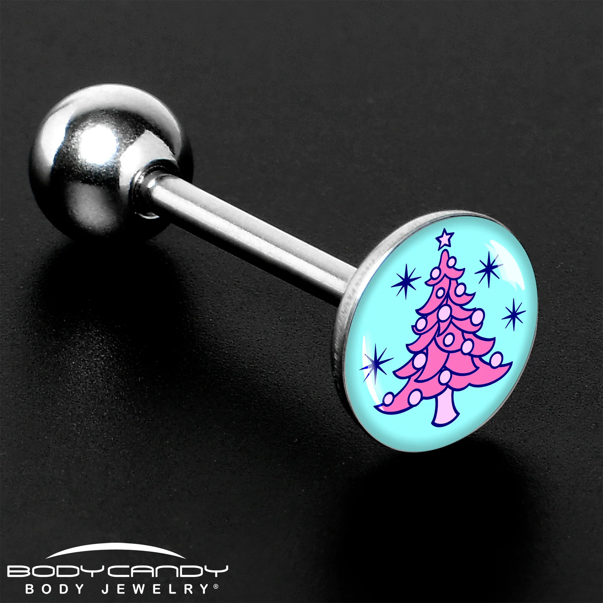 Pastel Christmas Tree Barbell Tongue Ring by Onyx O - Image 8