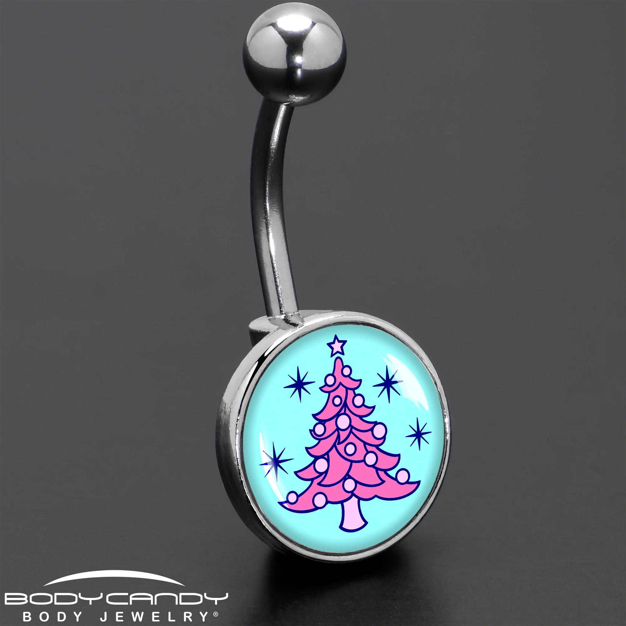 Pastel Christmas Tree Holiday Belly Ring by Onyx O - Image 8