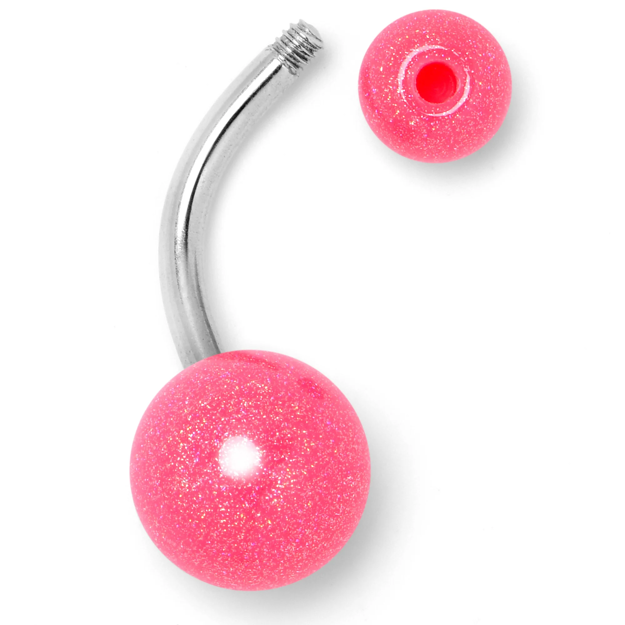 Pastel Shimmer Pink Ends Belly Ring - Image 4