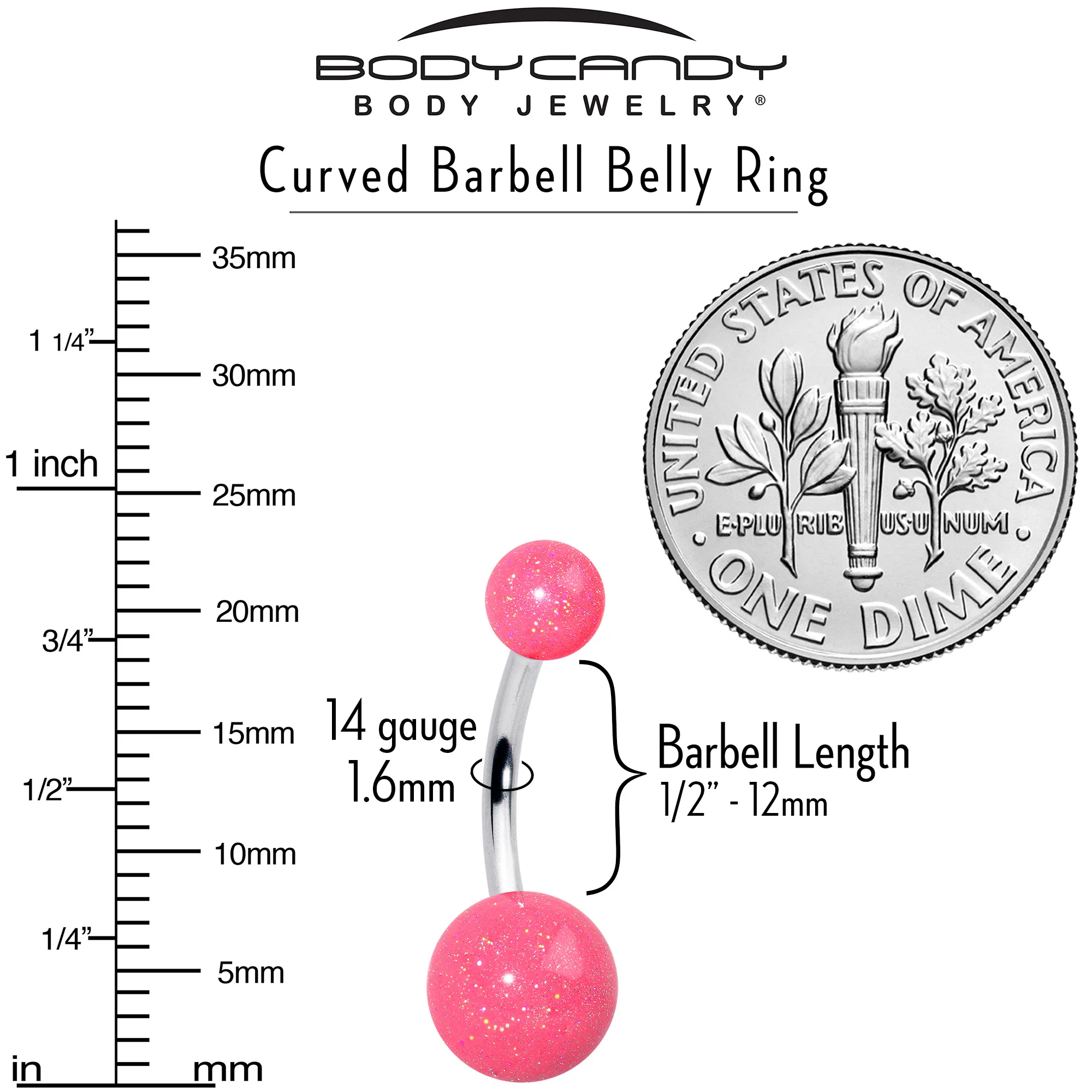 Pastel Shimmer Pink Ends Belly Ring - Image 6