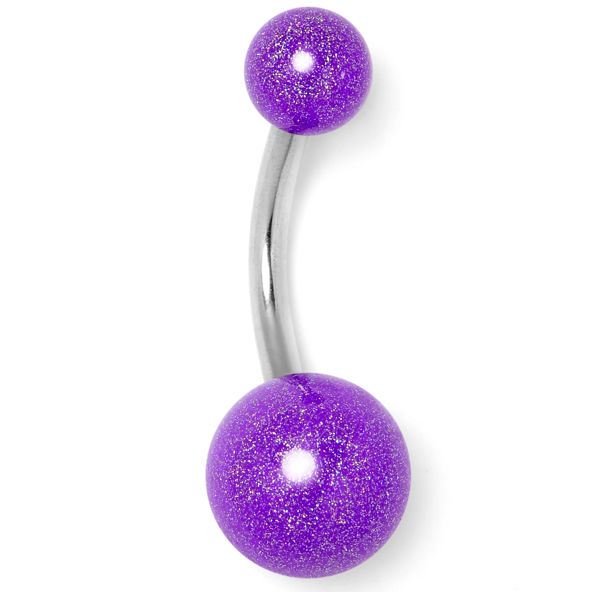 Pastel Shimmer Purple Ends Belly Ring - Image 3