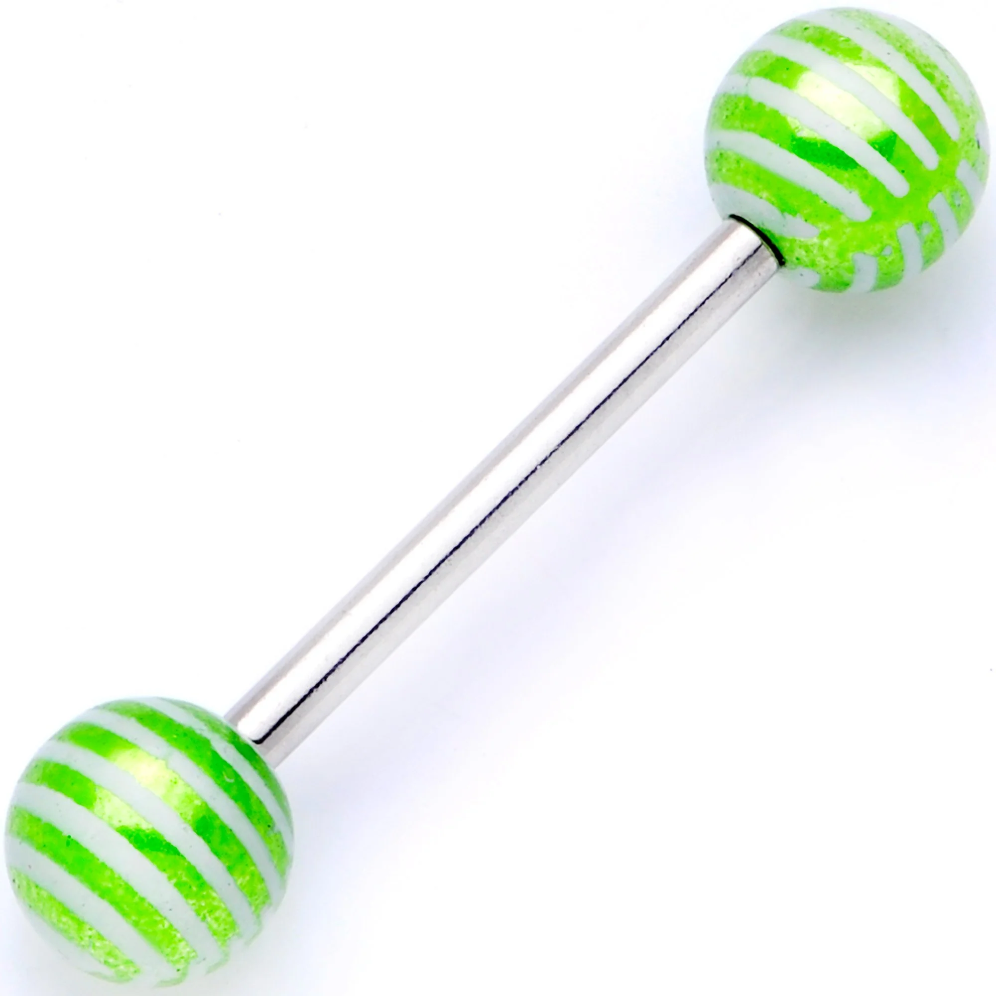 Pastel Stripes Party Barbell Tongue Ring Set of 4 - Image 4