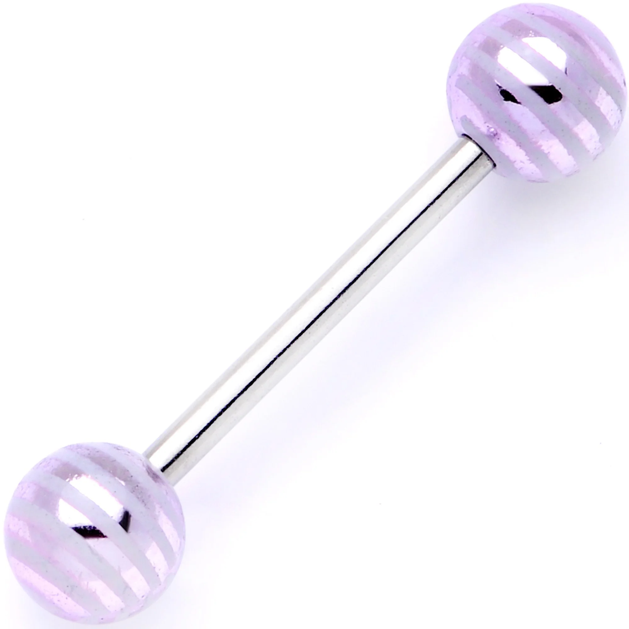 Pastel Stripes Party Barbell Tongue Ring Set of 4 - Image 6