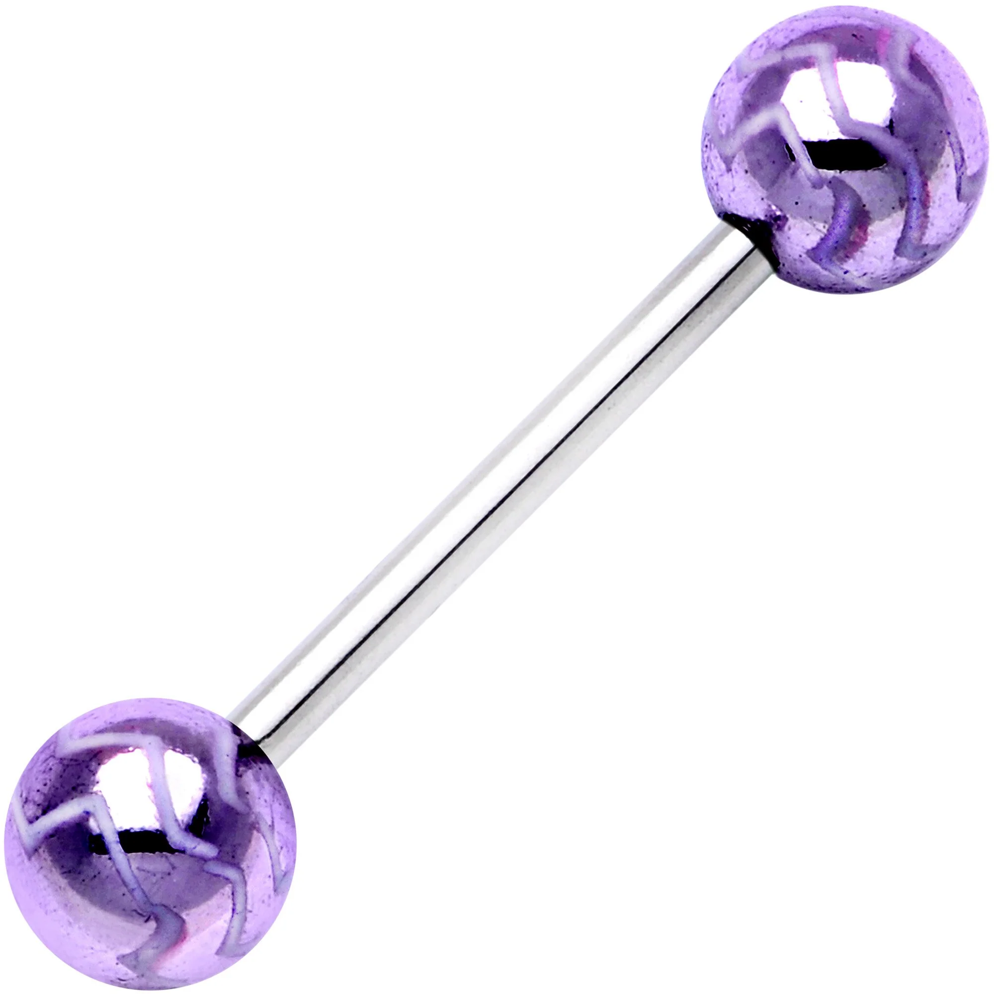 Pastel Wavy Lines Barbell Tongue Ring Set of 4 - Image 5
