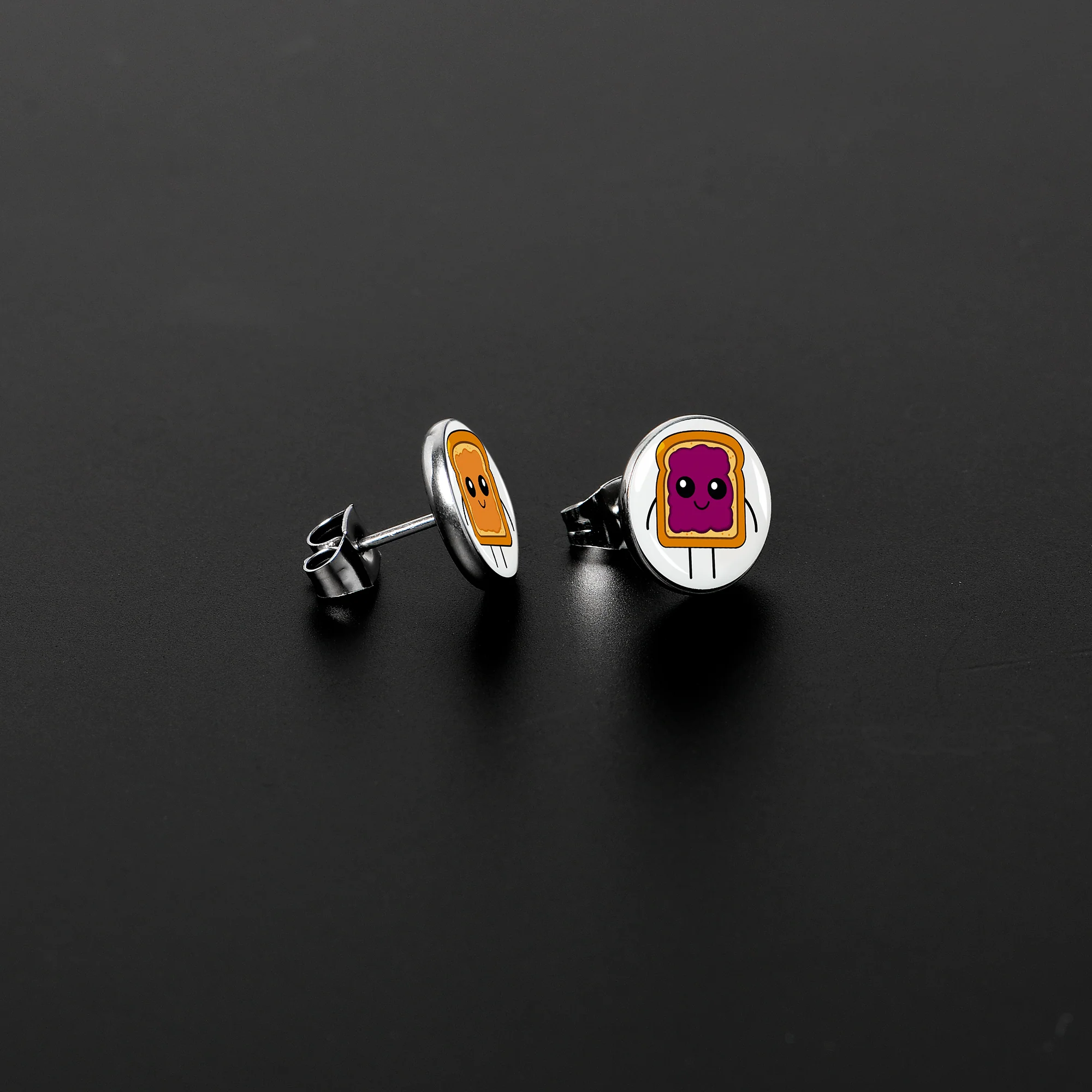 PB and J Peanut Butter and Jelly Sandwich Stud Earrings by Onyx O - Image 3