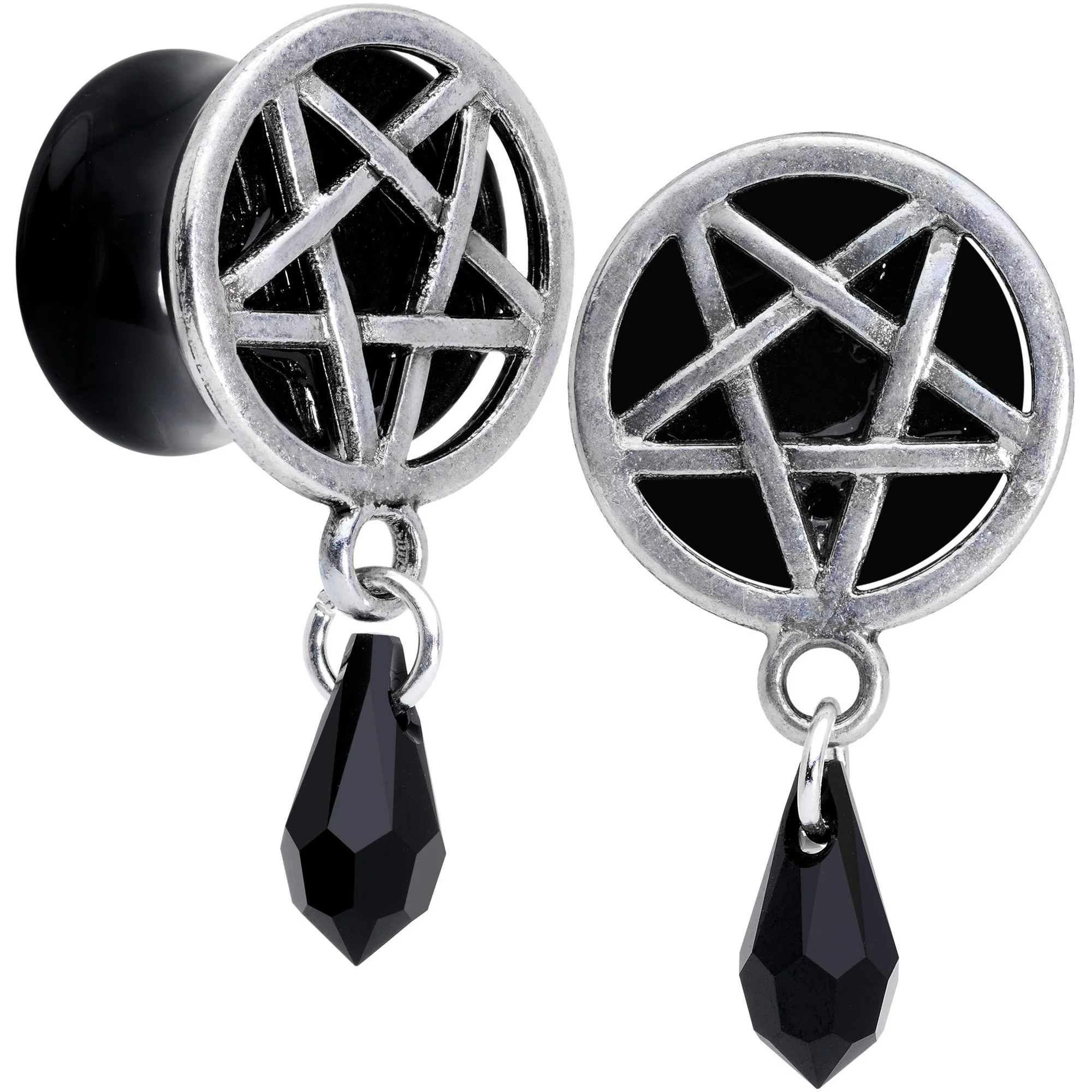 Pentagram Saddle Plug Set Created with Crystals 00G to 19mm - Image 5