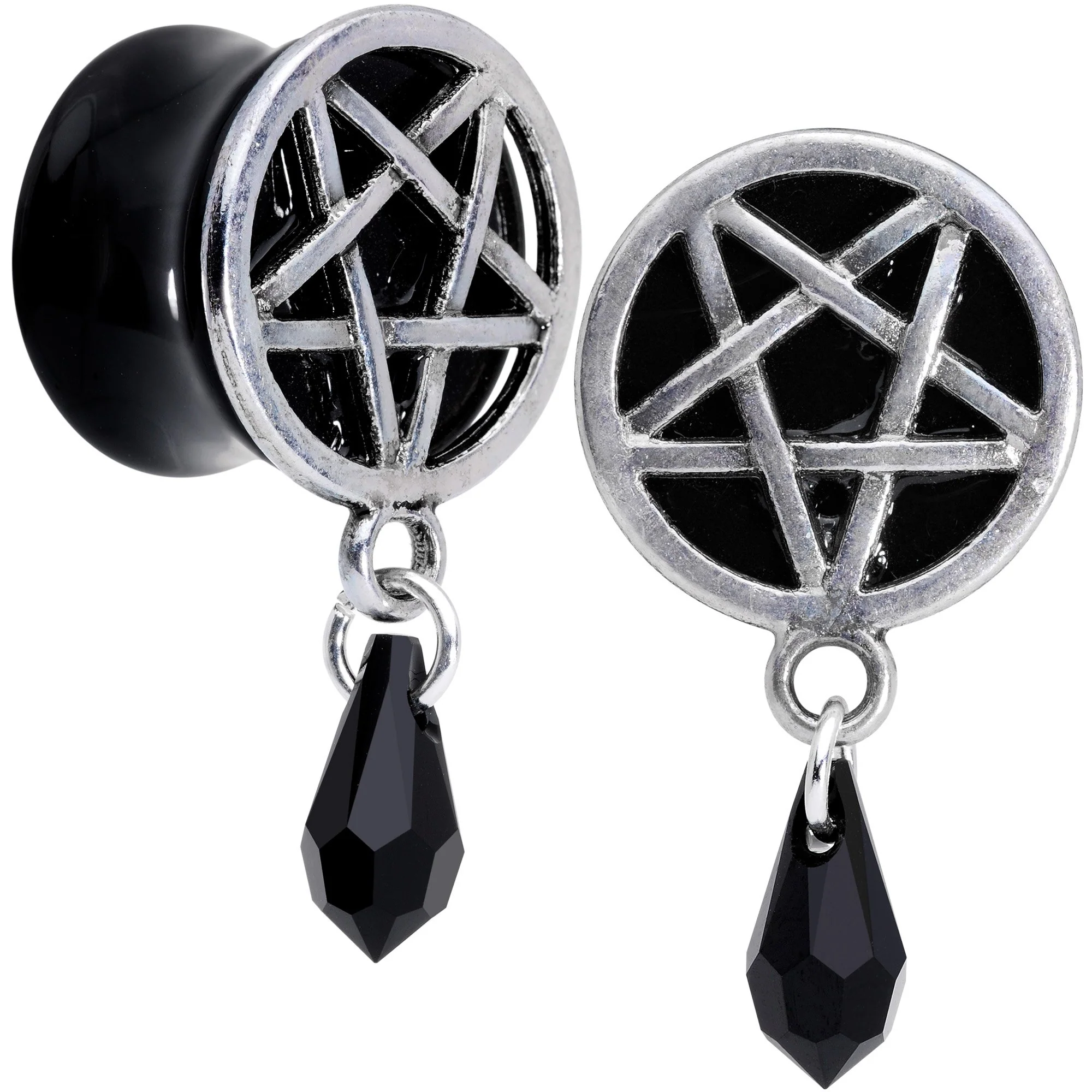 Pentagram Saddle Plug Set Created with Crystals 00G to 19mm - Image 6