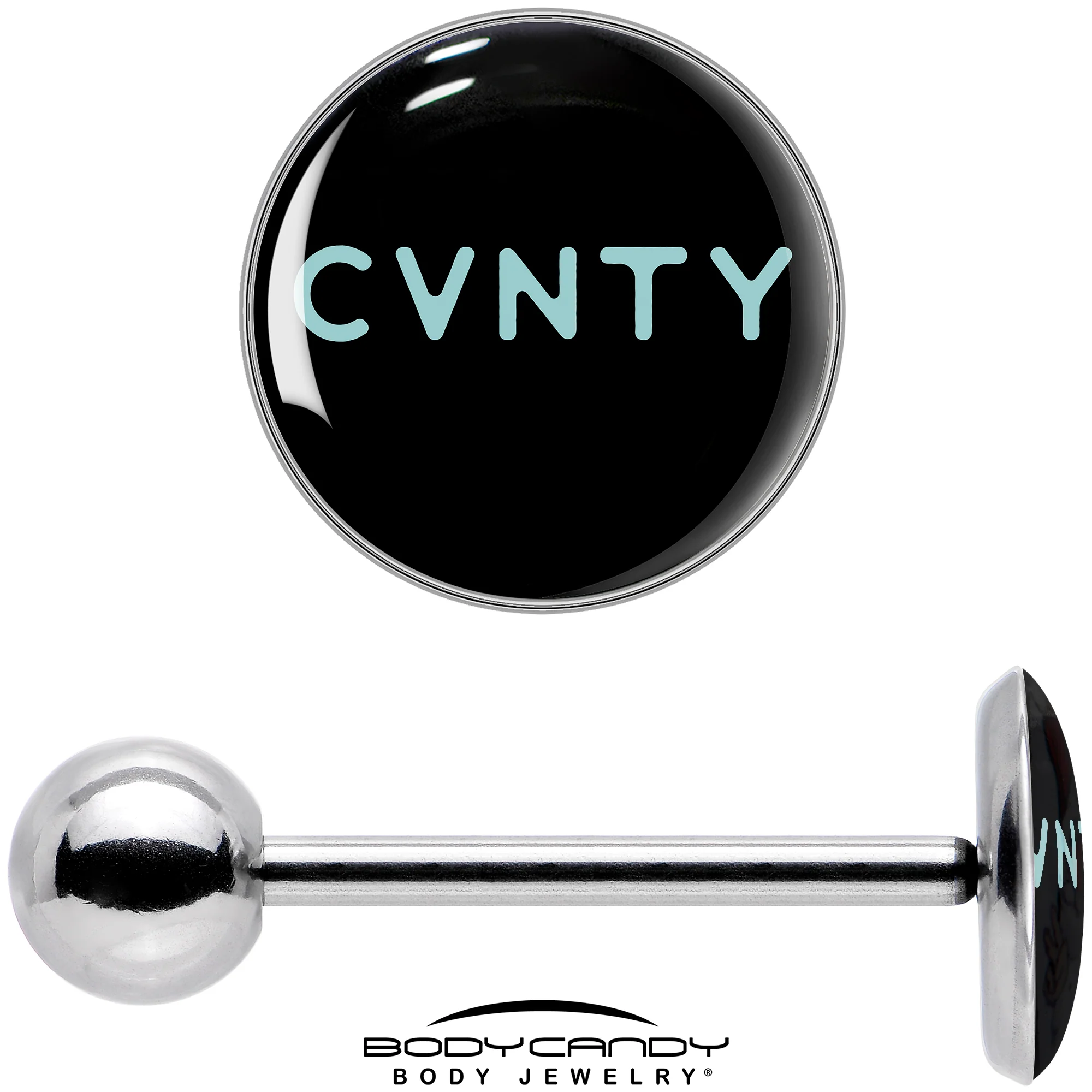 Phrase Logo CVNTY Barbell Tongue Ring by Onyx O - Image 7