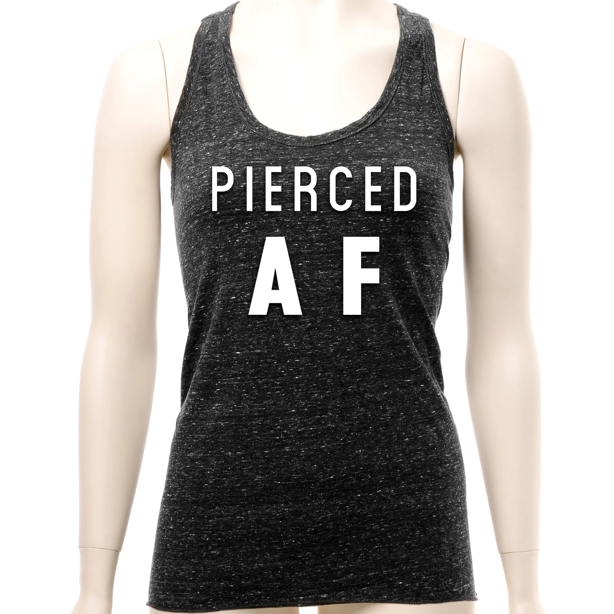 Pierced AF Black Gray Cosmic Twist Back Tank Top - Image 5