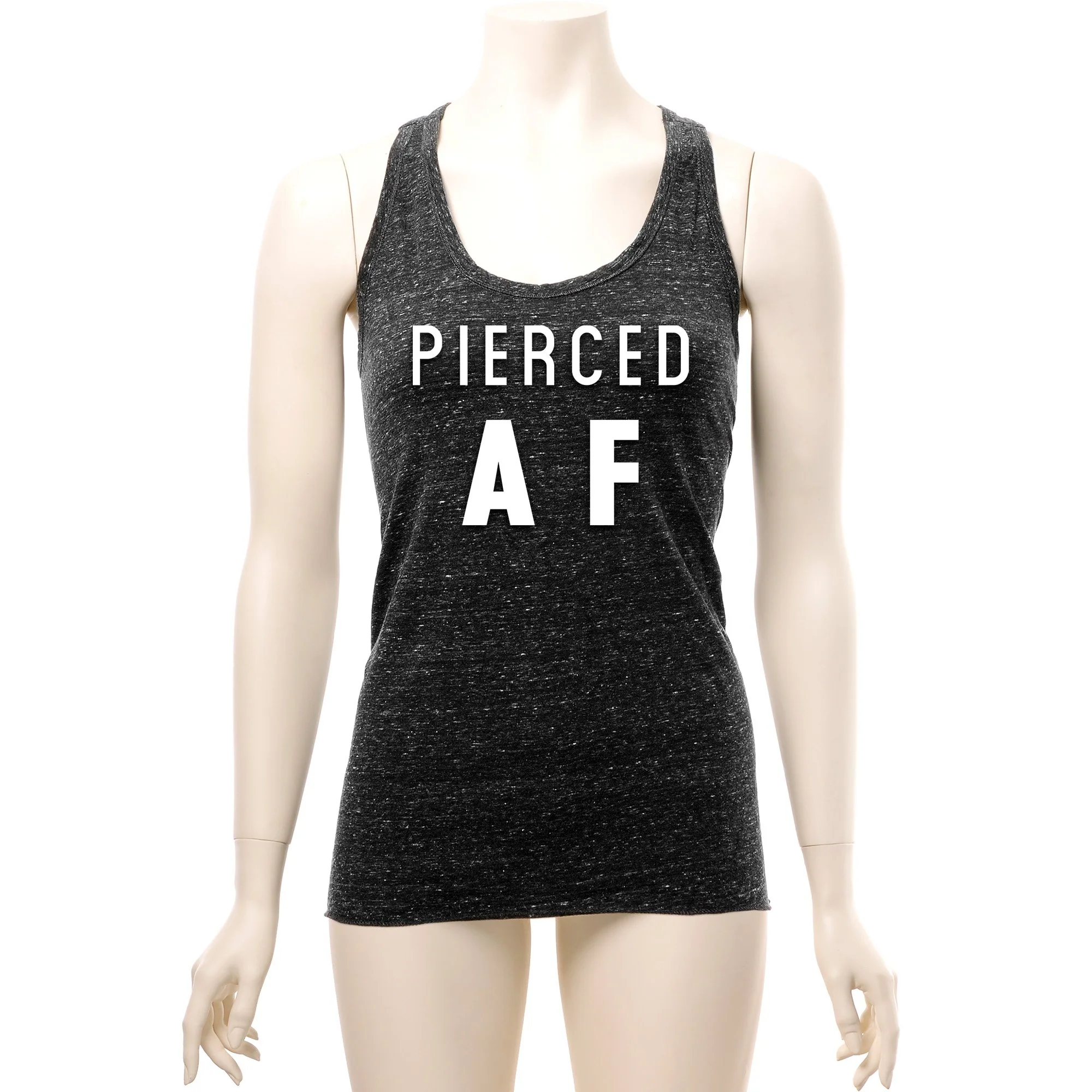 Pierced AF Black Gray Cosmic Twist Back Tank Top - Image 6
