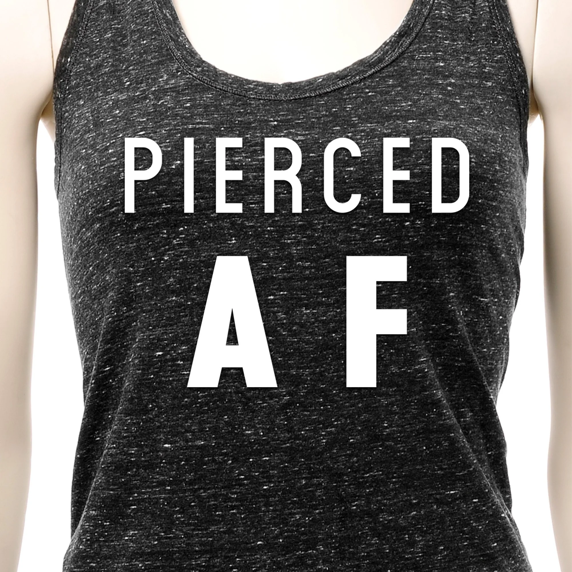 Pierced AF Black Gray Cosmic Twist Back Tank Top - Image 8