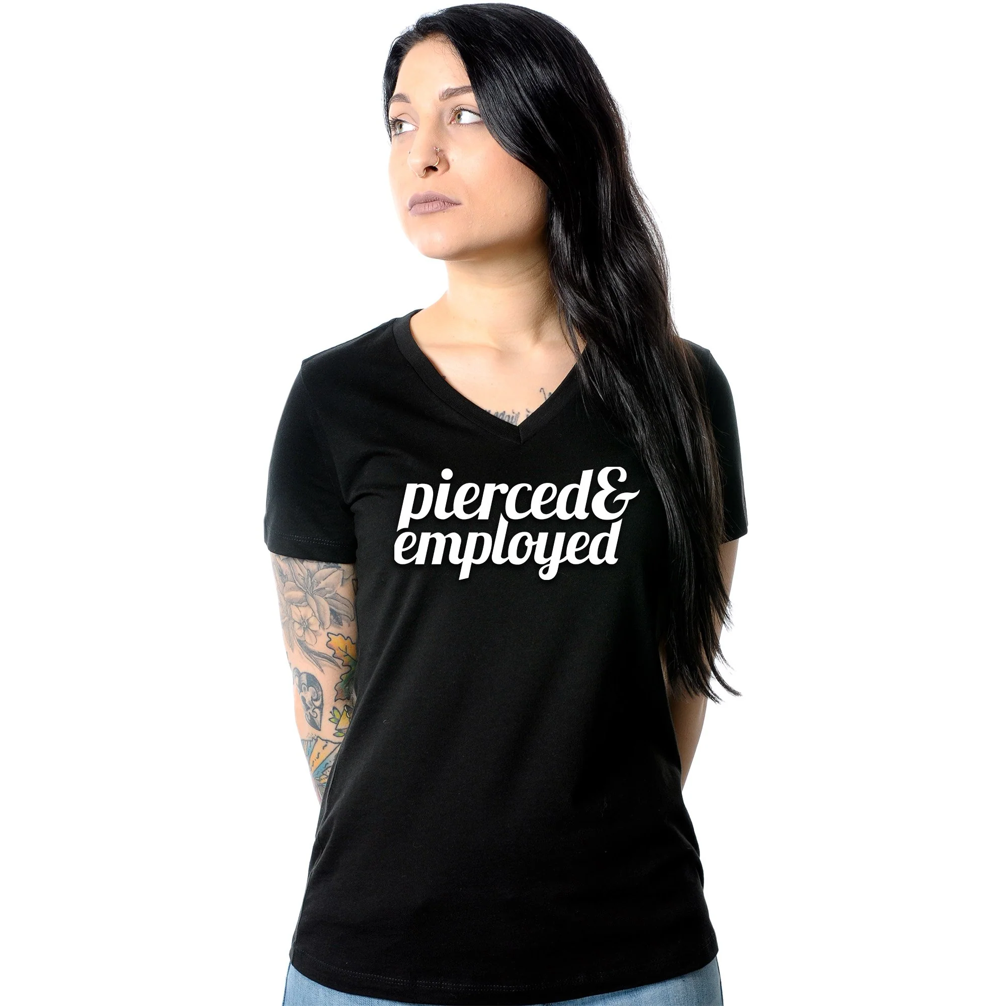 Pierced & Employed Tapered V-Neck Tee Shirt - Image 11