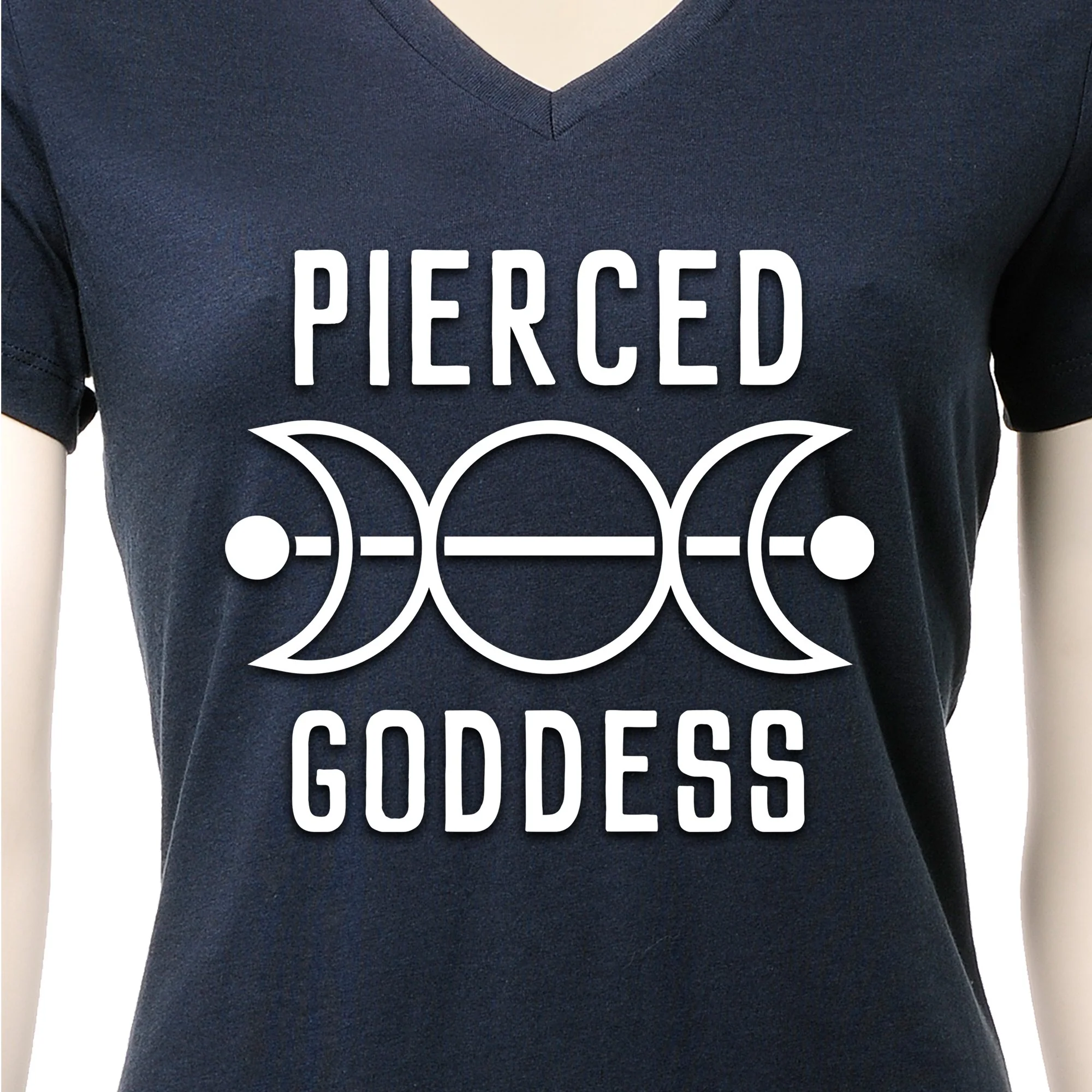Pierced Goddess Tapered V-Neck Tee Shirt - Image 6