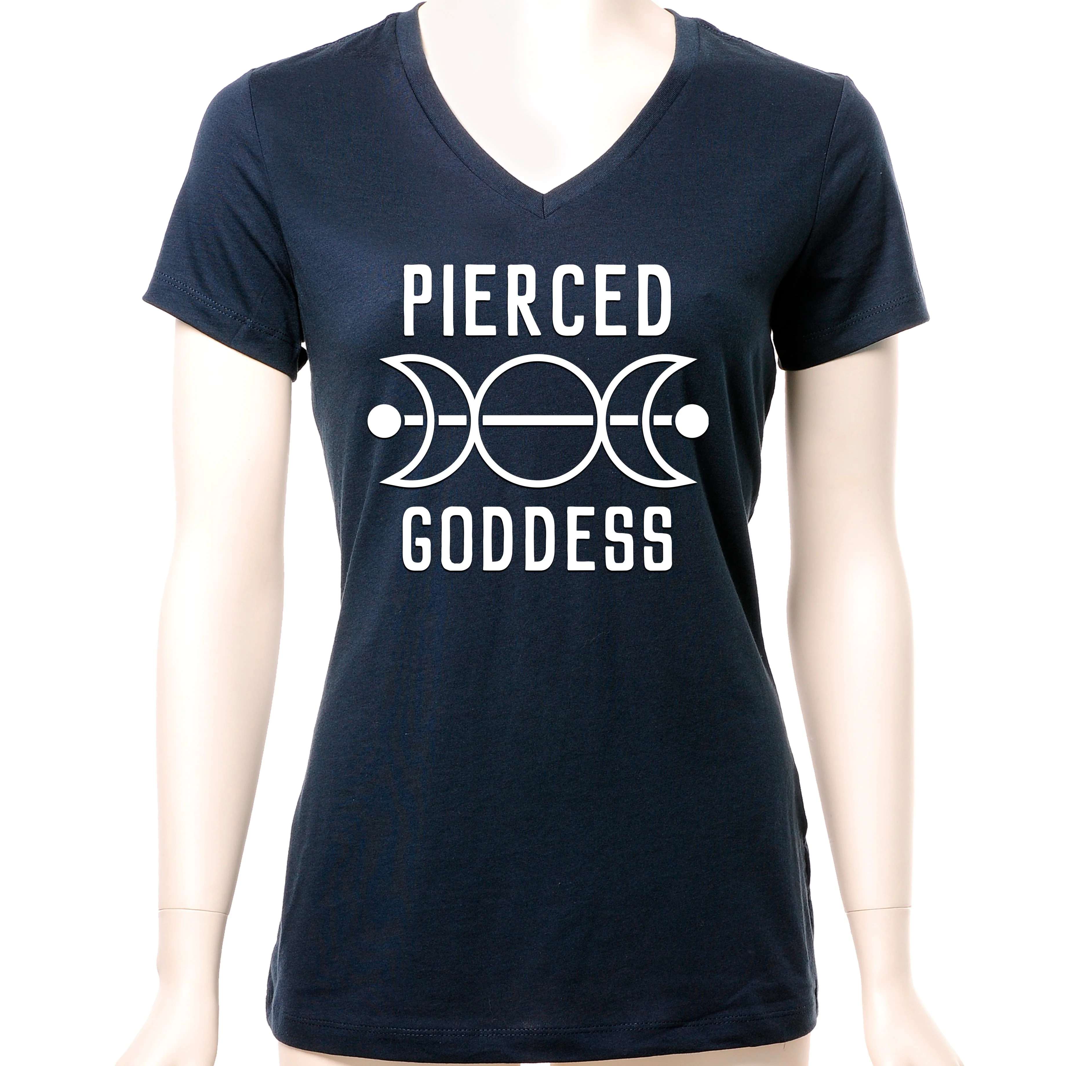 Pierced Goddess Tapered V-Neck Tee Shirt - Image 7