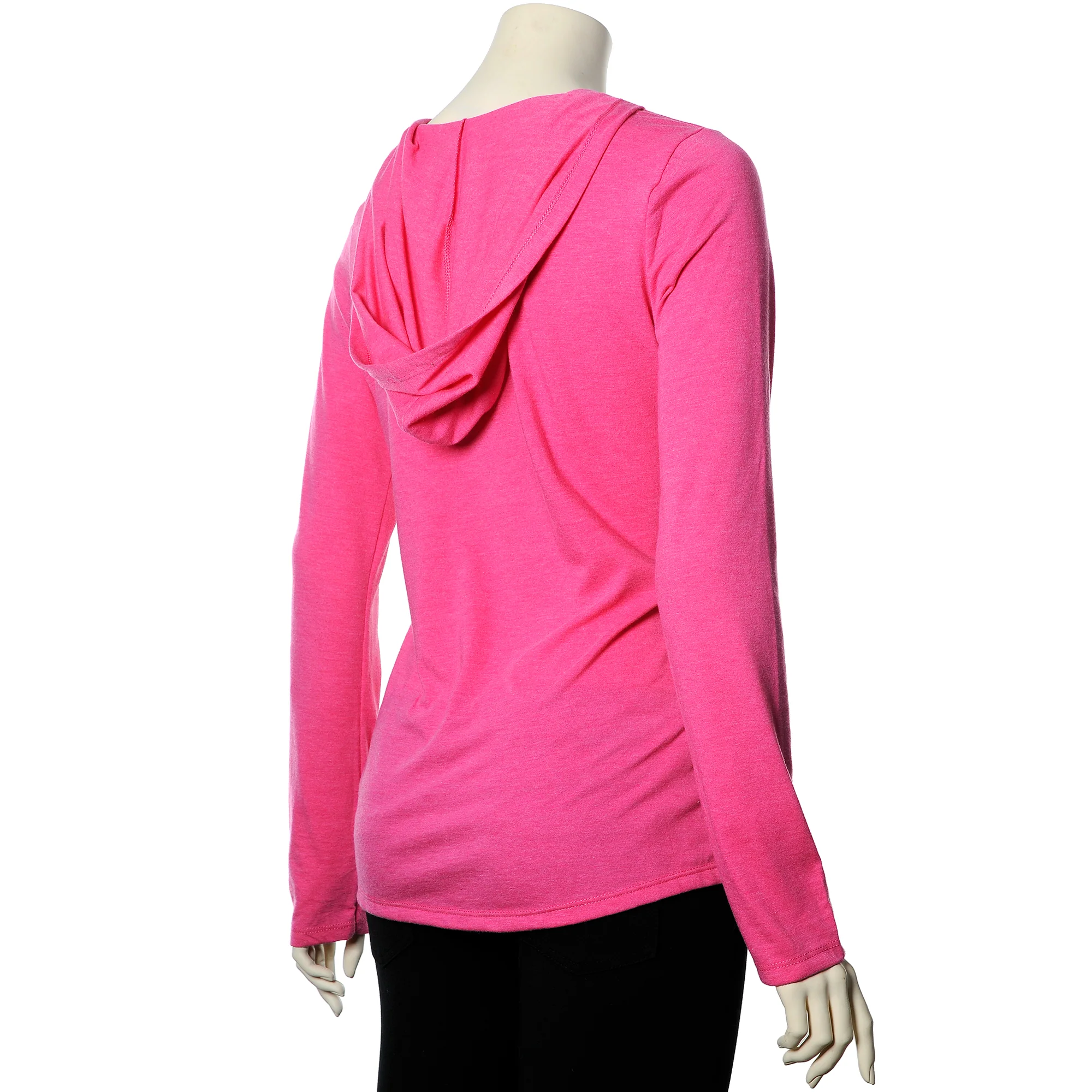 Pierced Inked & Amazing Pink Frost Tapered Long Sleeve Hoodie - Image 5