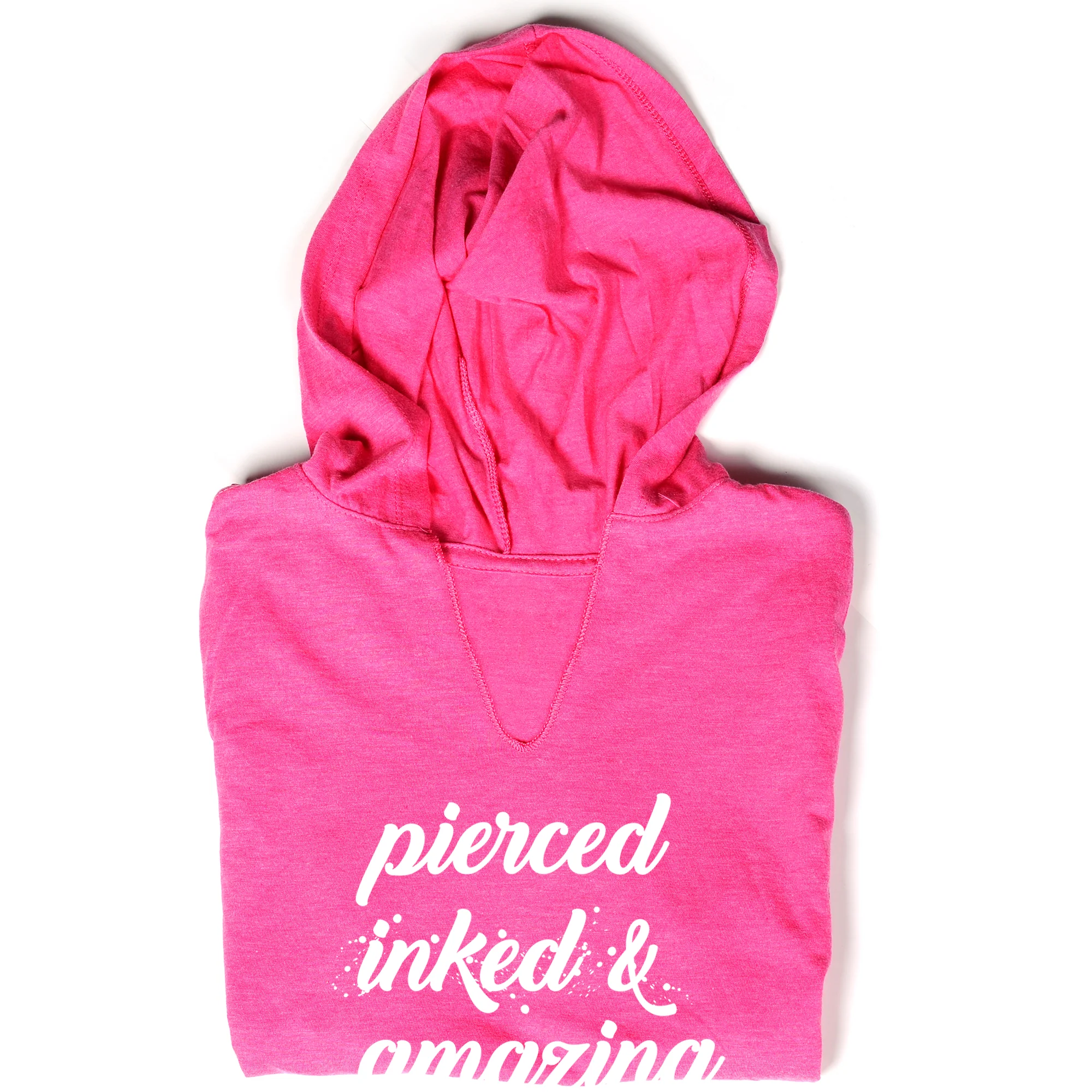 Pierced Inked & Amazing Pink Frost Tapered Long Sleeve Hoodie - Image 6
