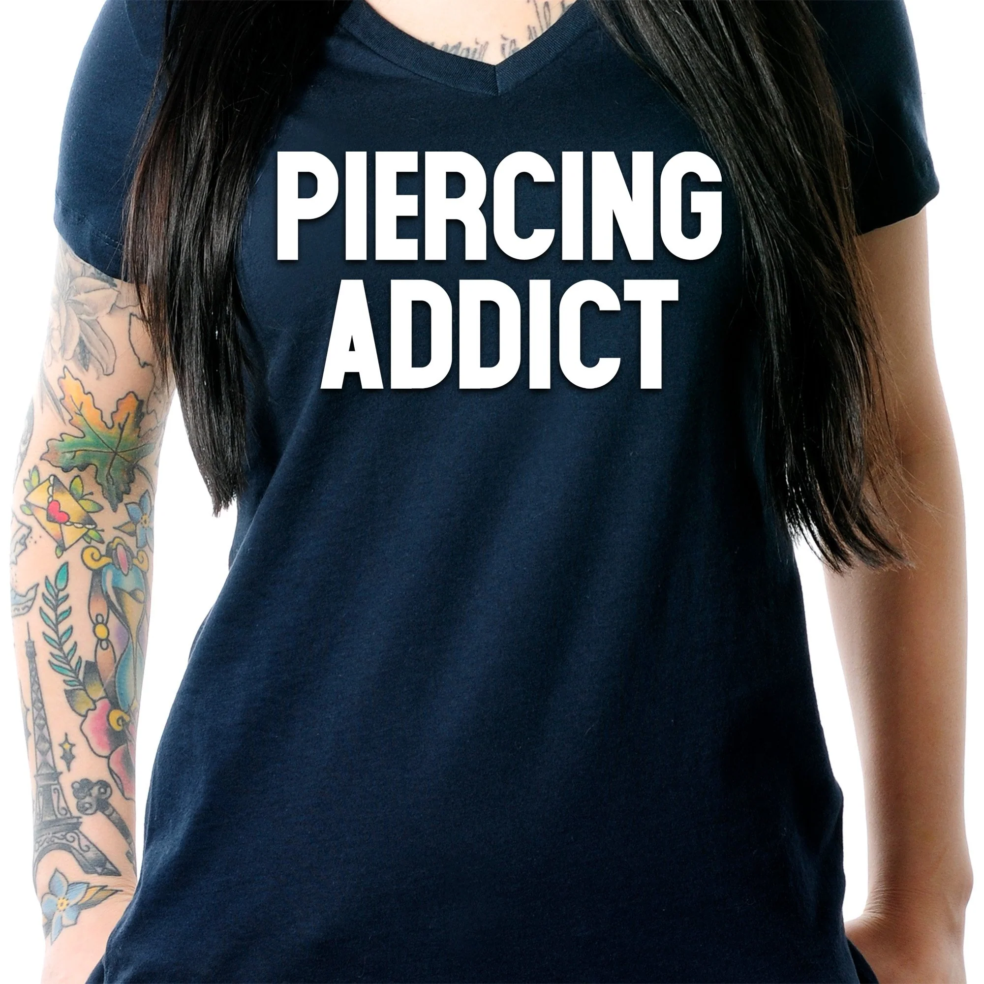 Piercing Addict Tapered V-Neck Tee Shirt - Image 6