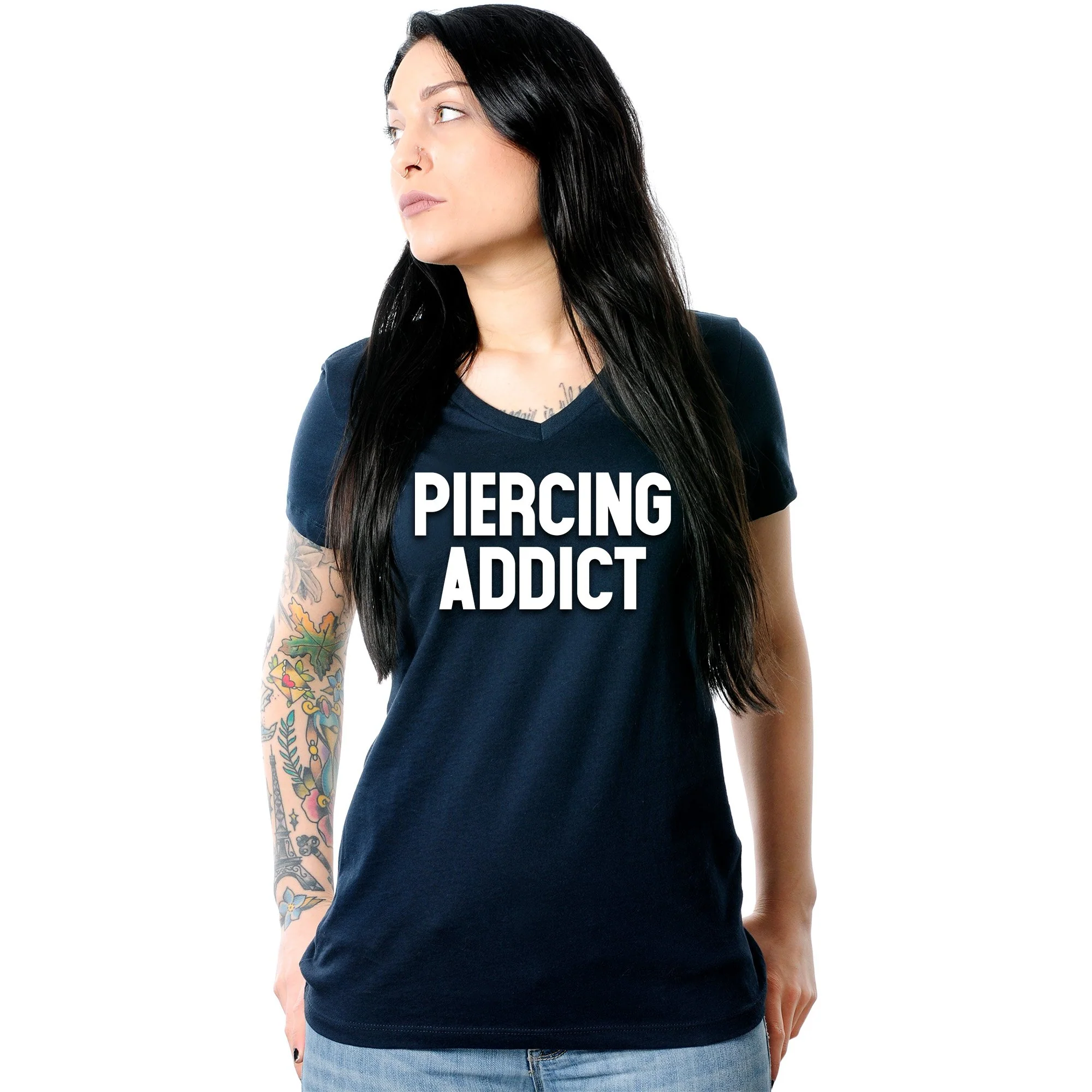 Piercing Addict Tapered V-Neck Tee Shirt - Image 9