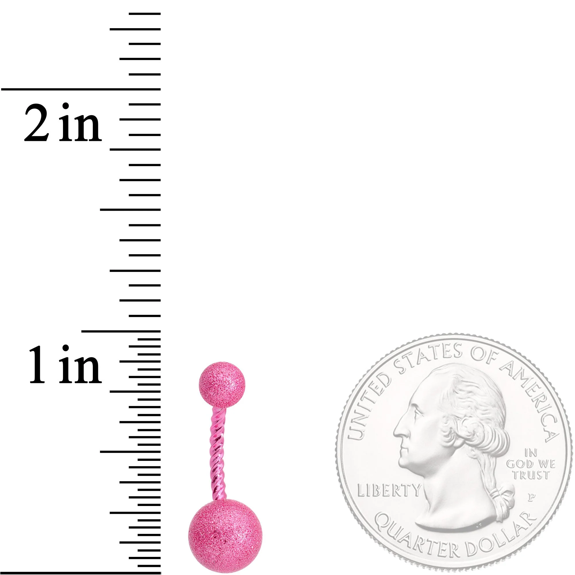 Pink Anodized Tastefully Twisted Belly Ring - Image 2