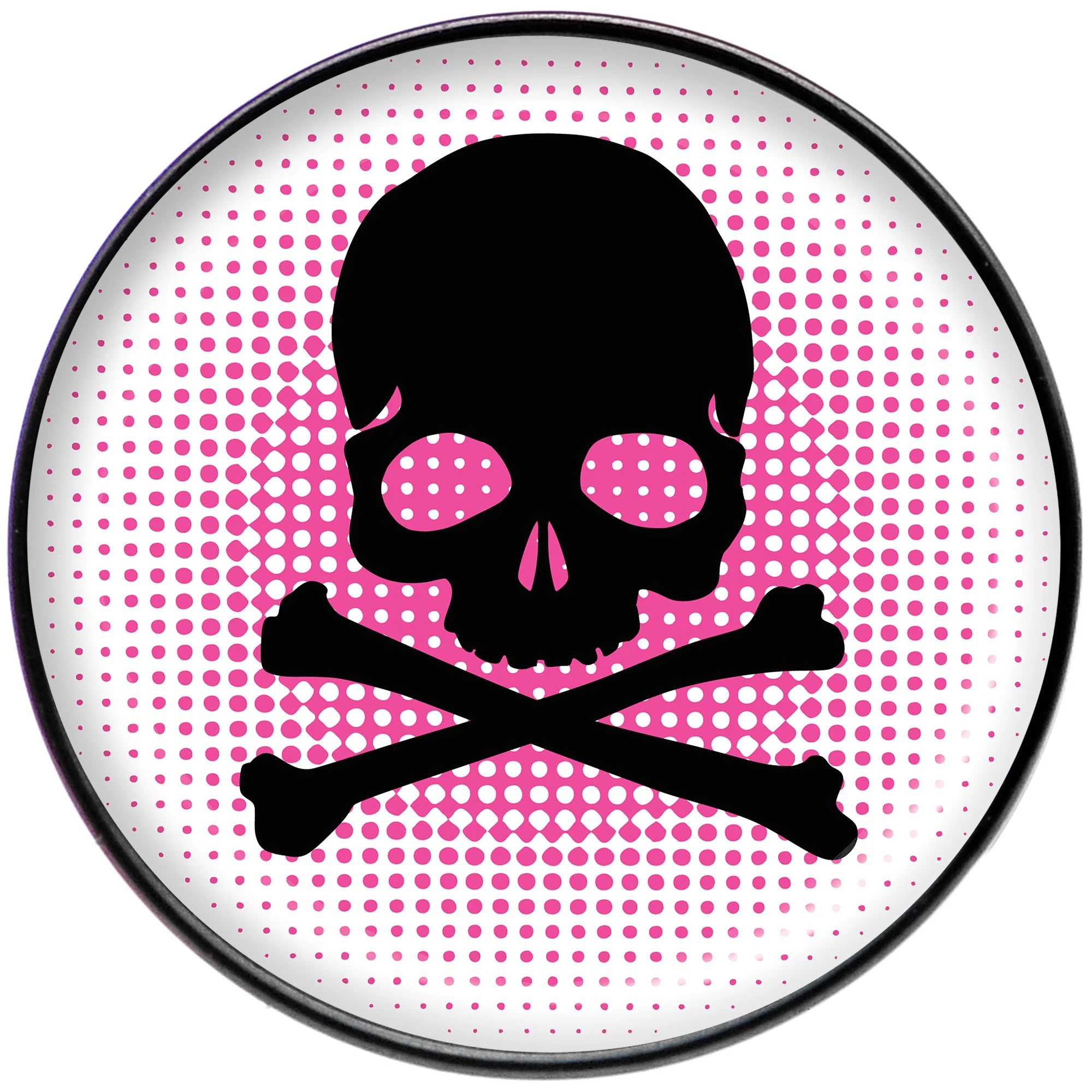 Pink Black Skull Black Barbell Tongue Ring - Image 2