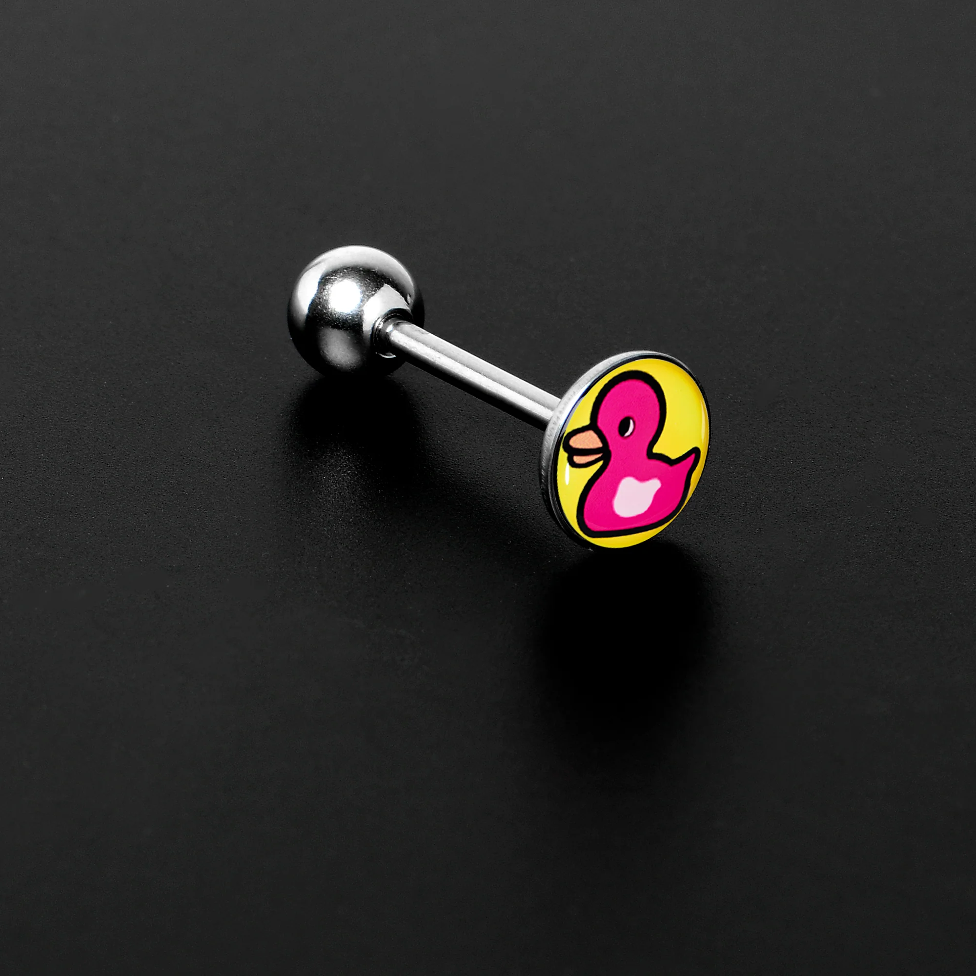 Pink Ducky Barbell Tongue Ring by Onyx O - Image 2