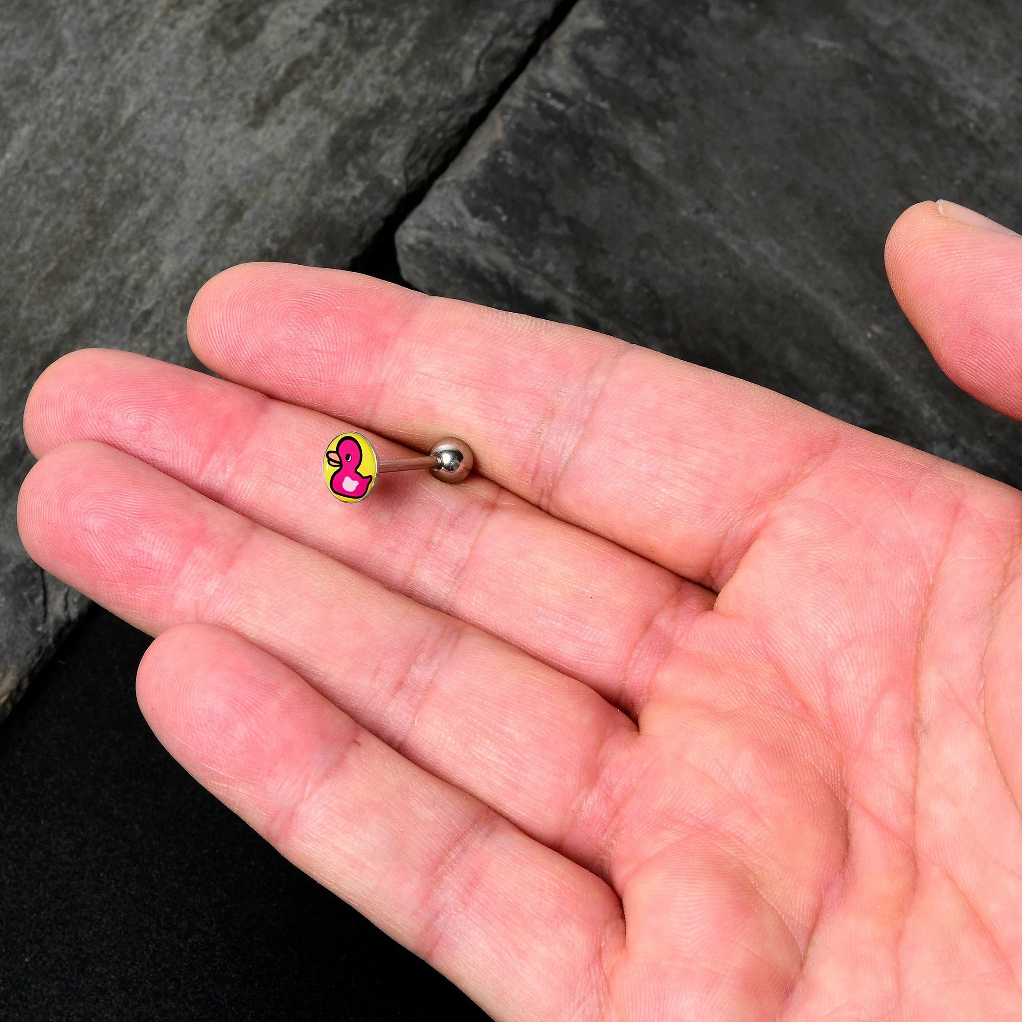 Pink Ducky Barbell Tongue Ring by Onyx O - Image 3