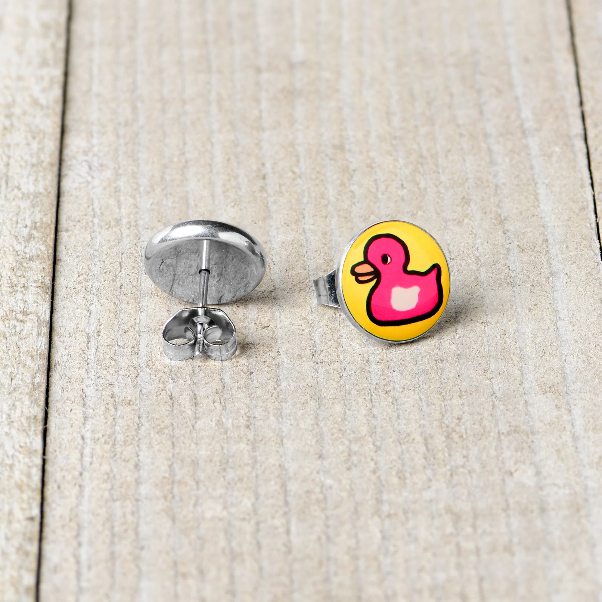 Pink Ducky Stud Earrings by Onyx O - Image 5