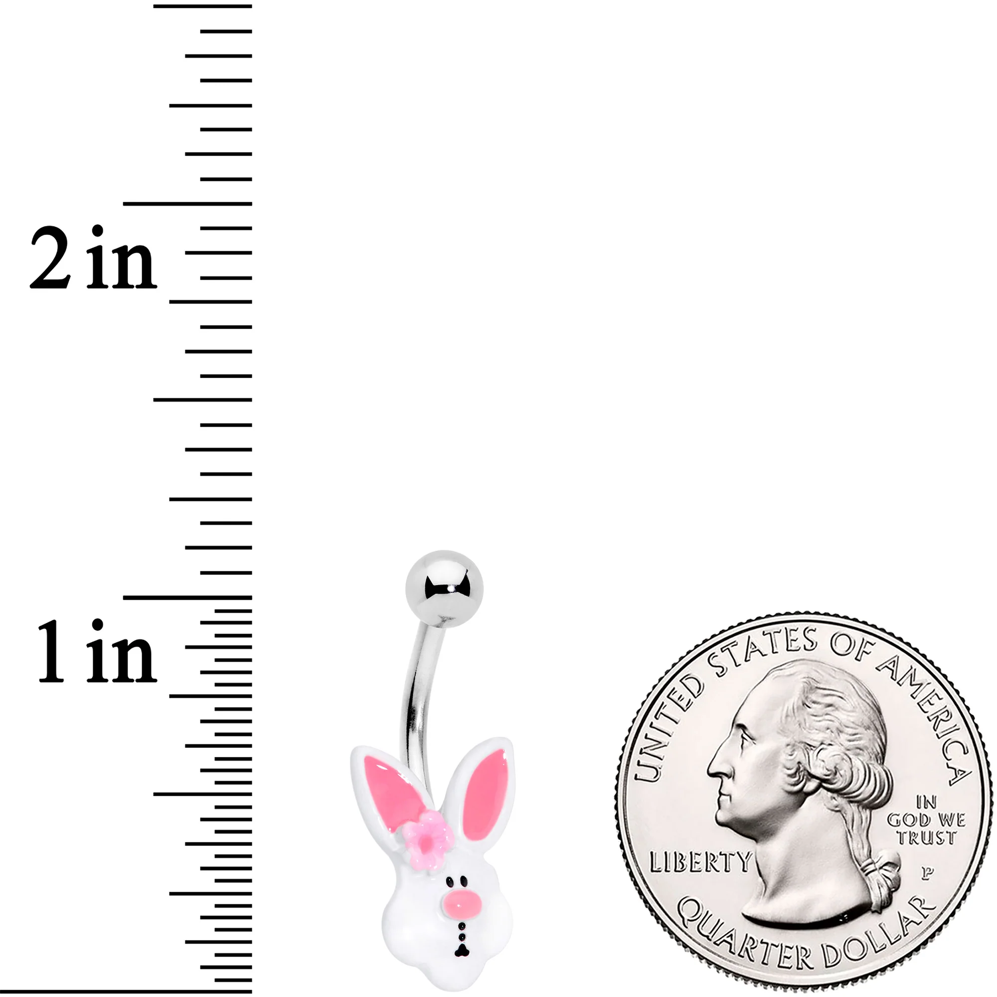Pink Faux Opal Easter Bunny Belly Ring Set of 3 - Image 3