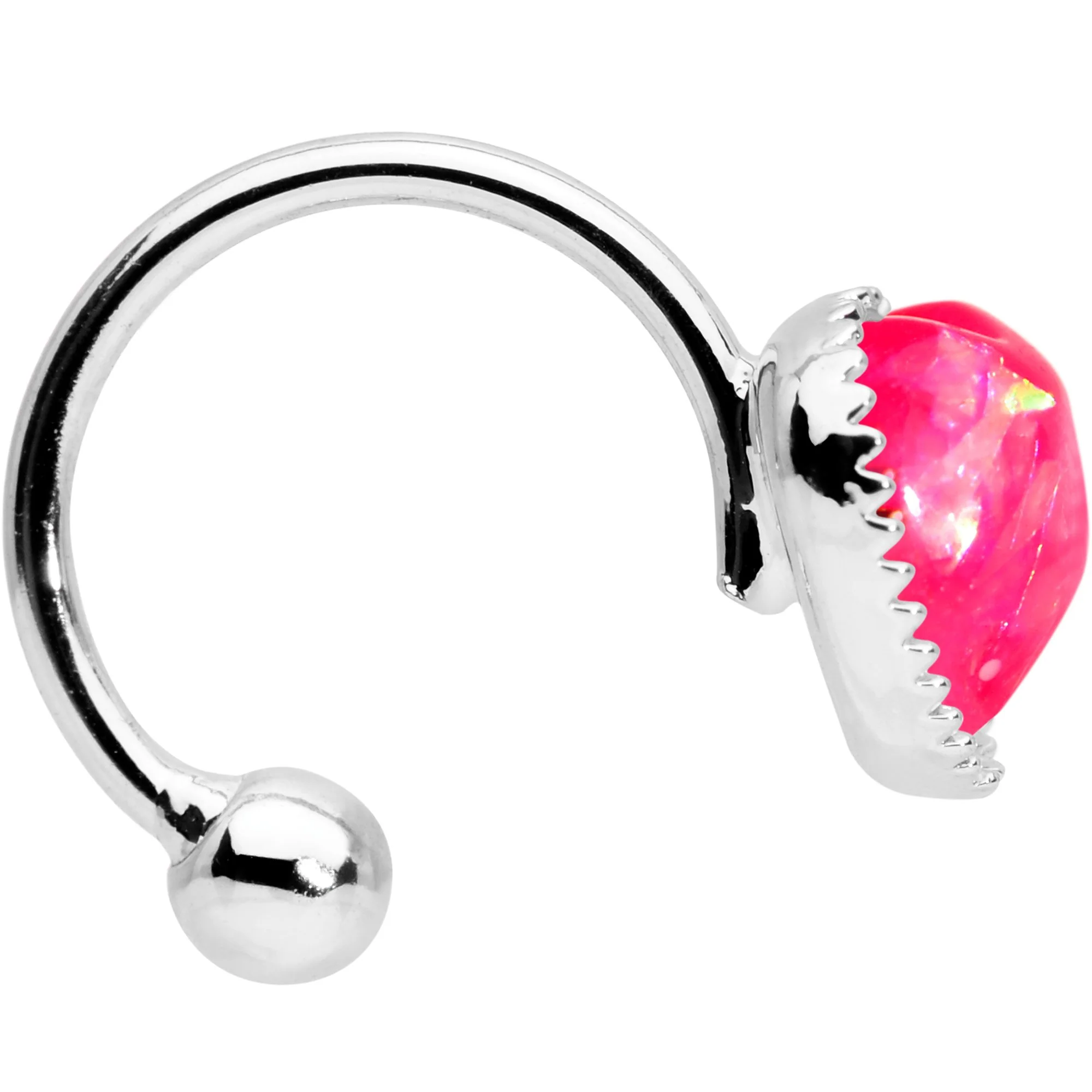 Pink Faux Opal Sacred Heart Non Pierced Ear Cuff - Image 3