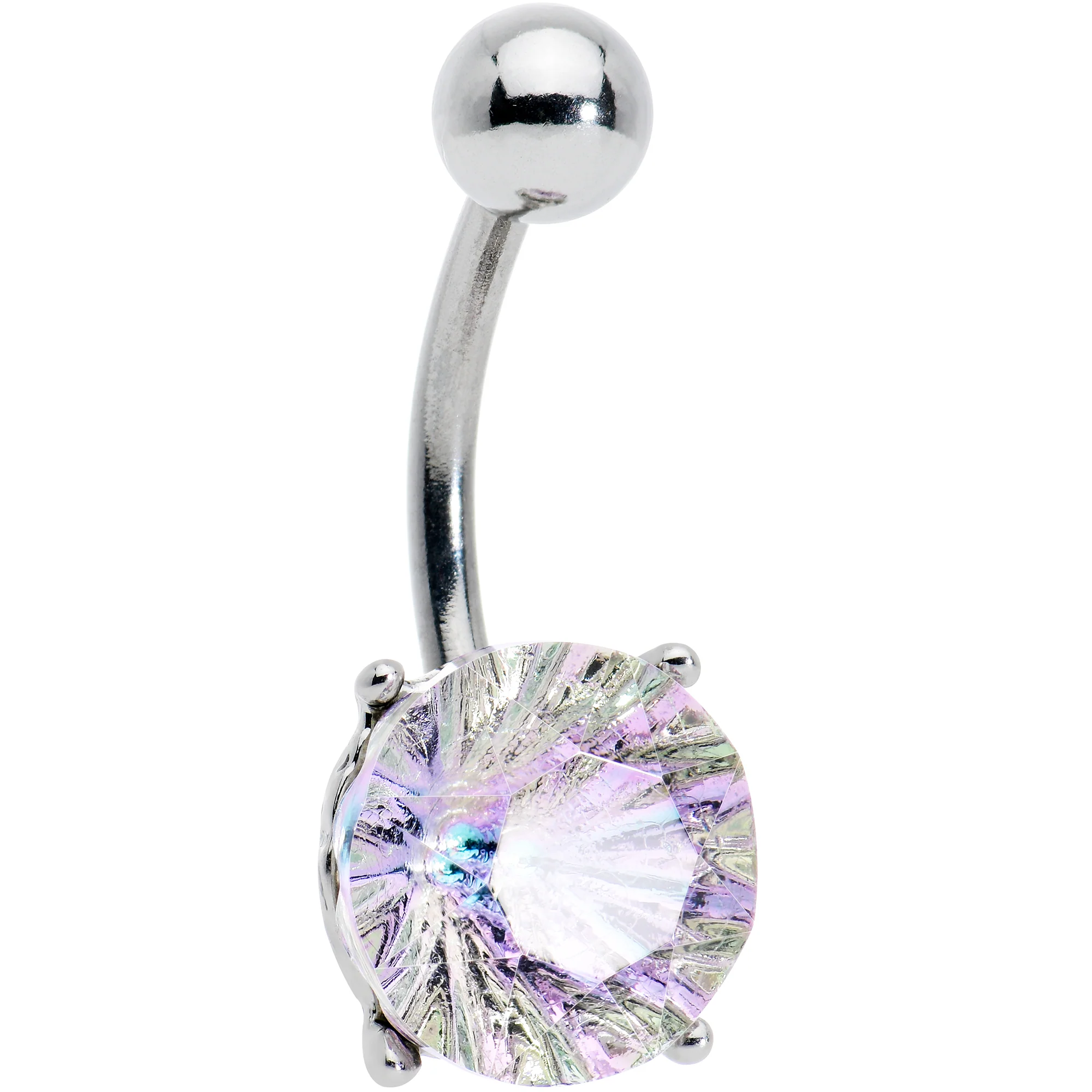 Pink Gem Simply Elegant Style Belly Ring - Image 2