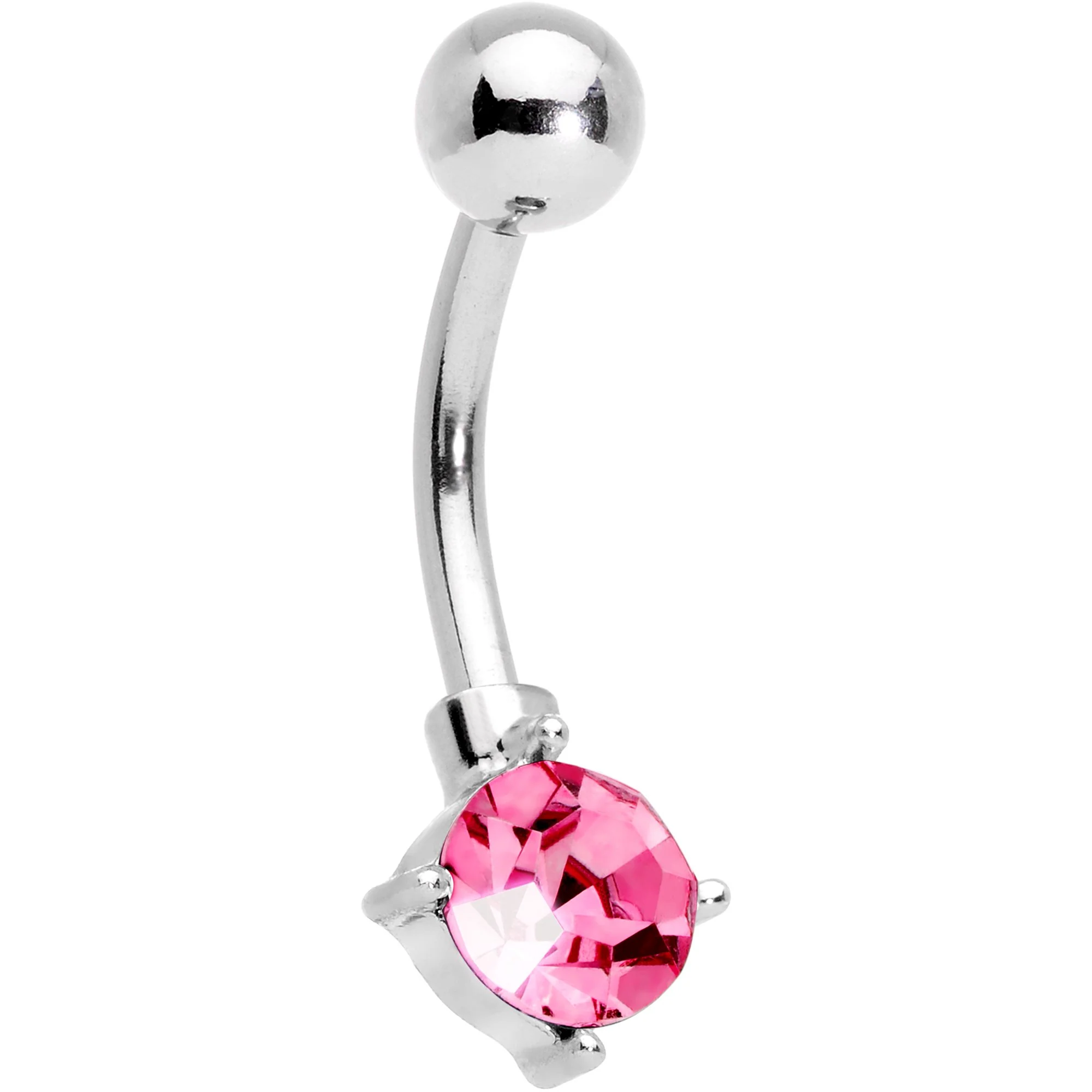 Pink Gem Valentines Day Winged Heart Belly Ring Set of 4 - Image 4