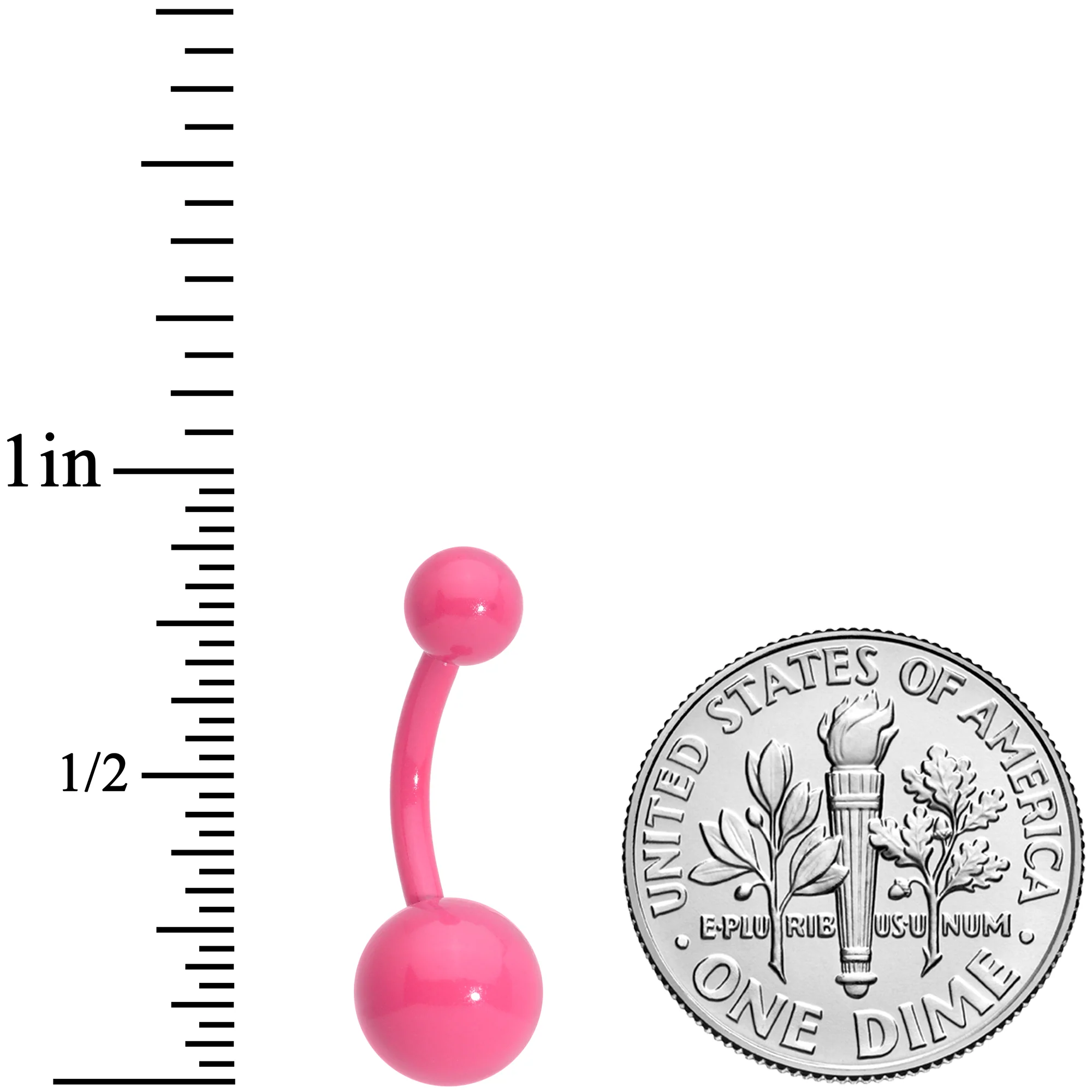 Pink Glow In The Dark Effect Belly Ring - Image 3