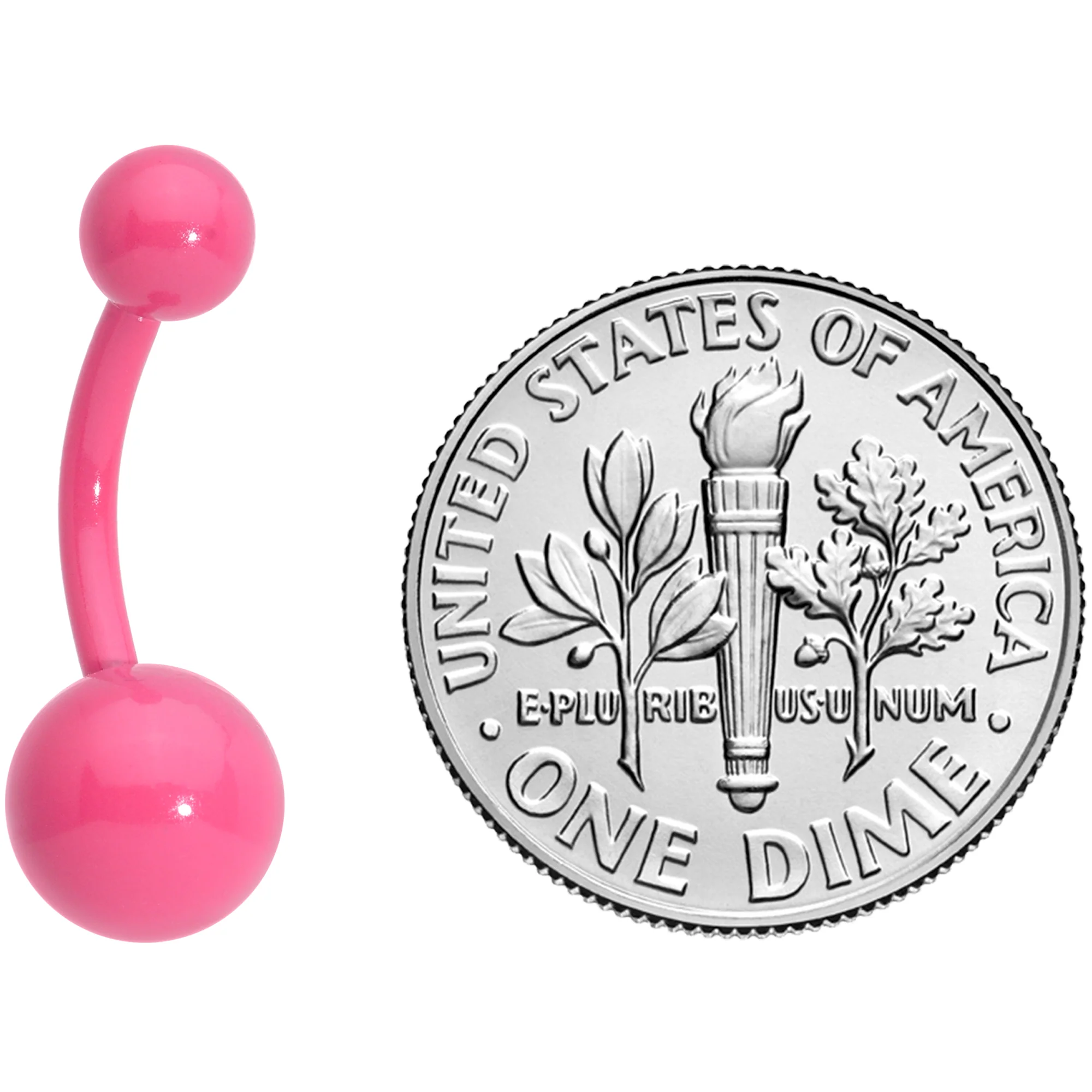 Pink Glow In The Dark Effect Belly Ring - Image 4