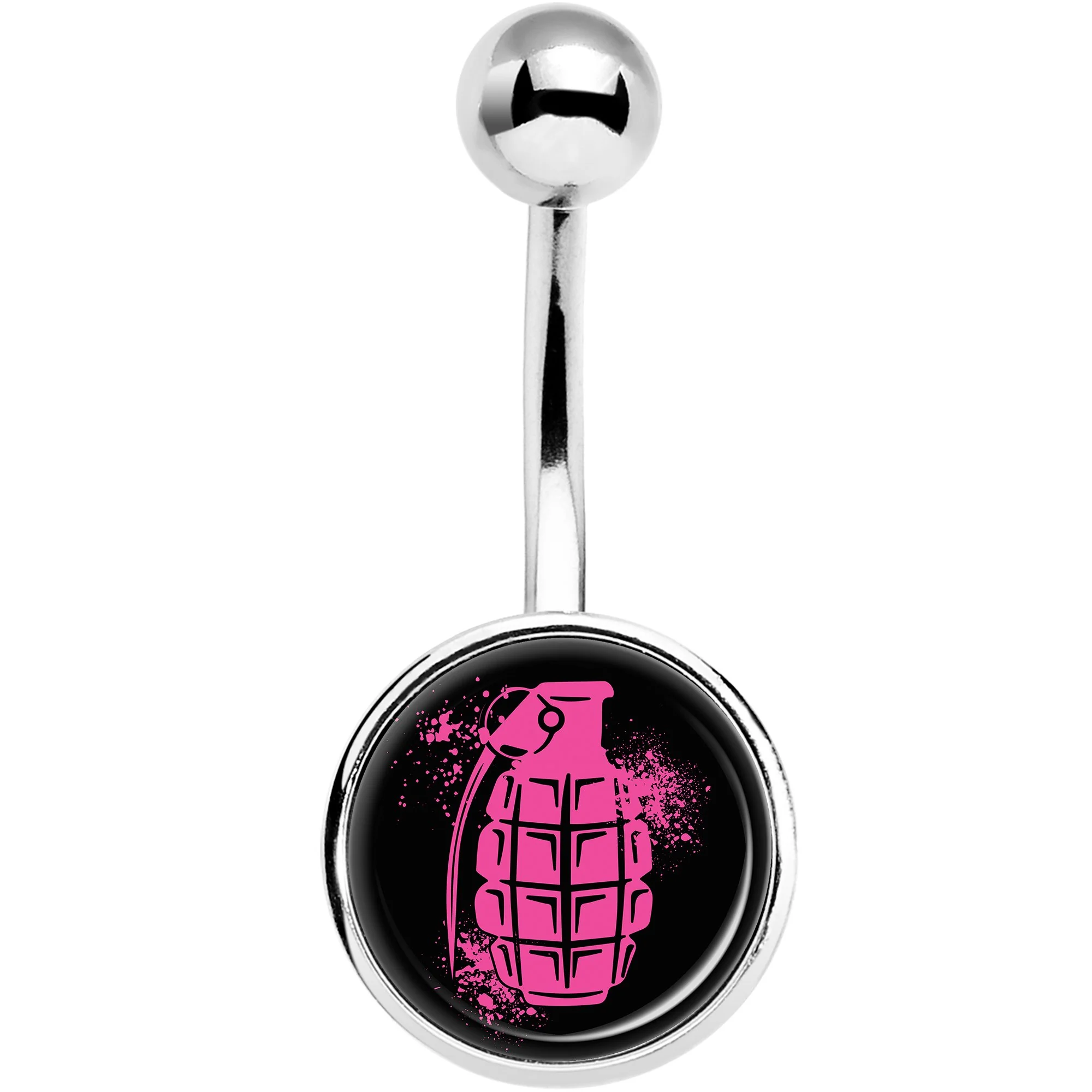 Pink Grenade Belly Ring - Image 2