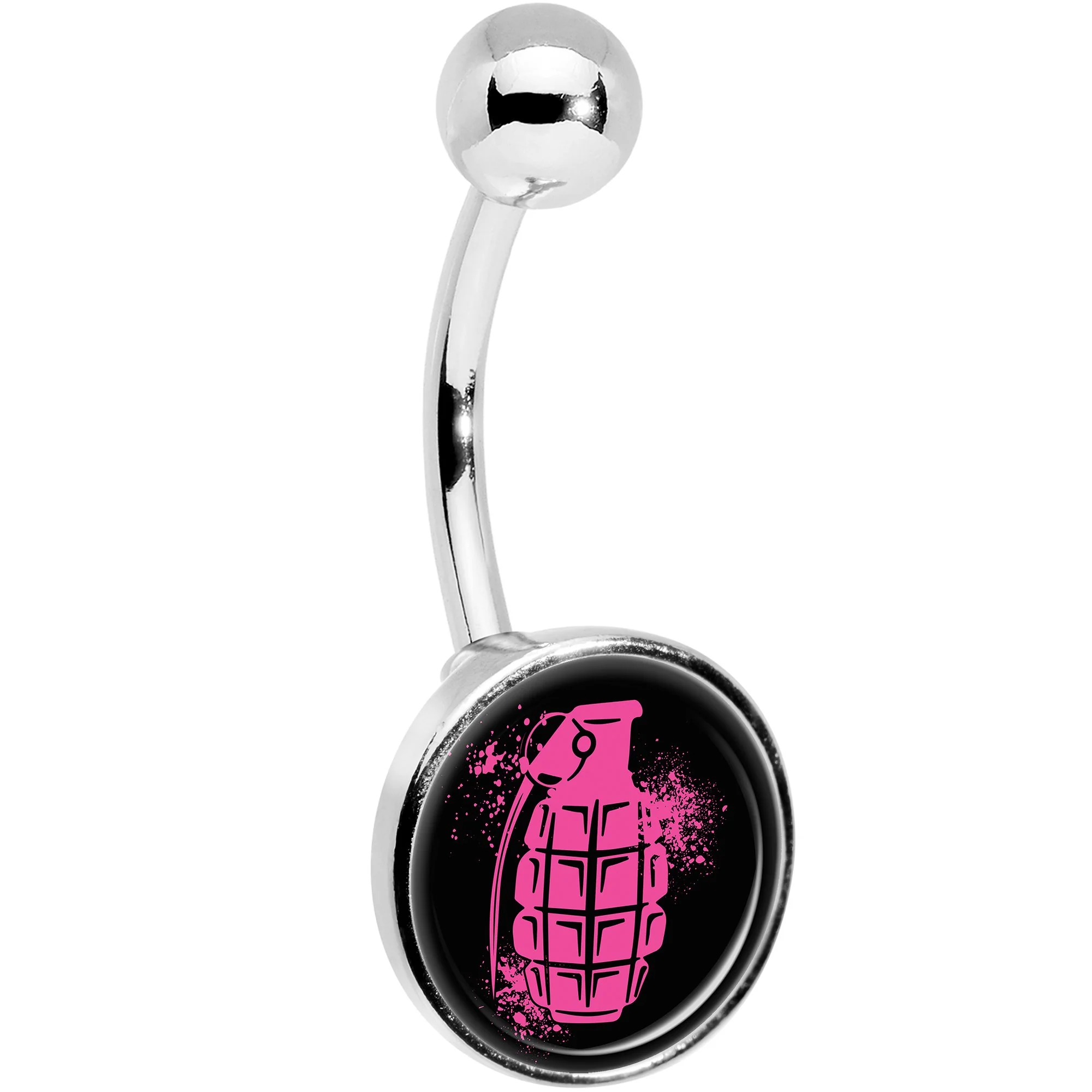 Pink Grenade Belly Ring - Image 3