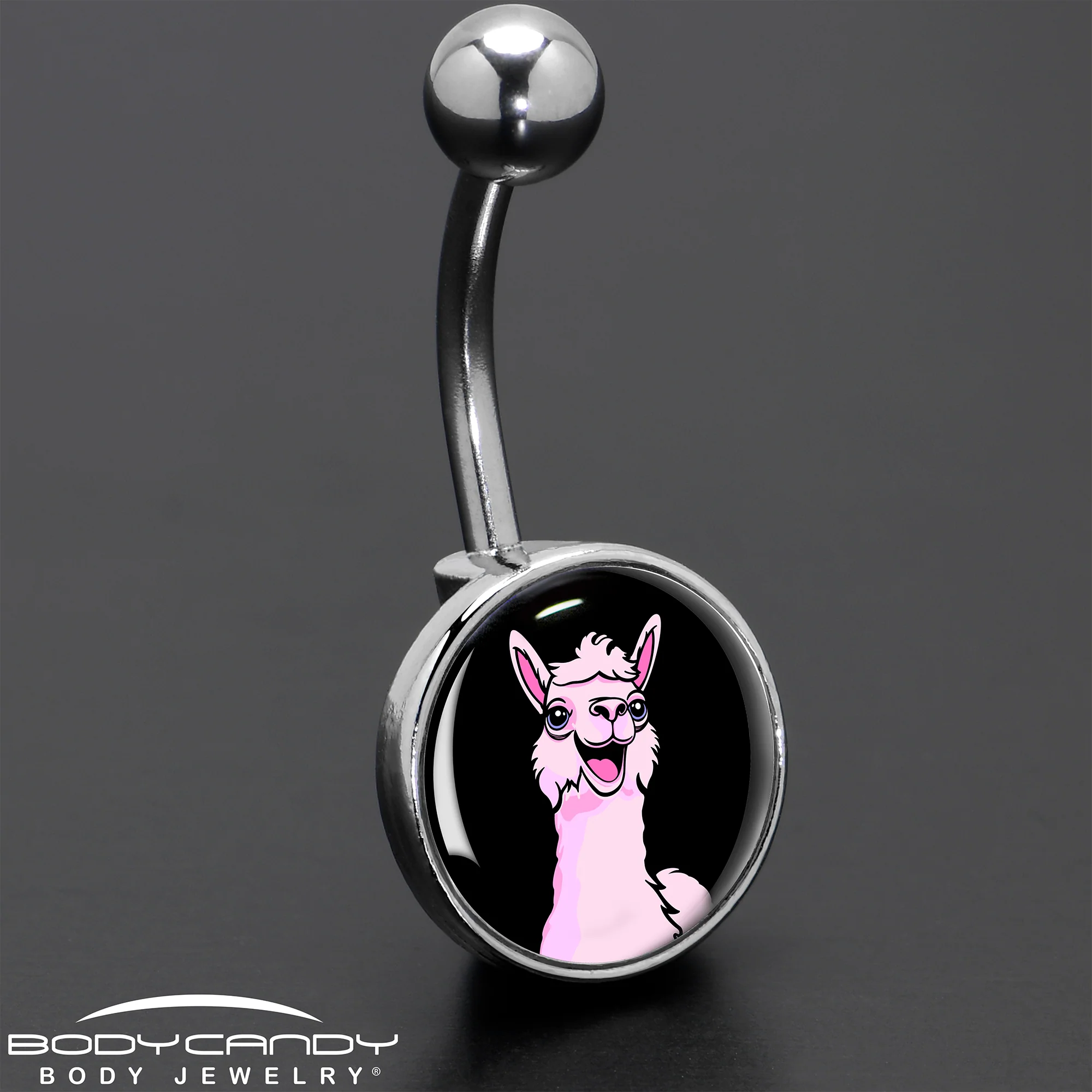 Pink Happy Llama Belly Ring by Onyx O - Image 7
