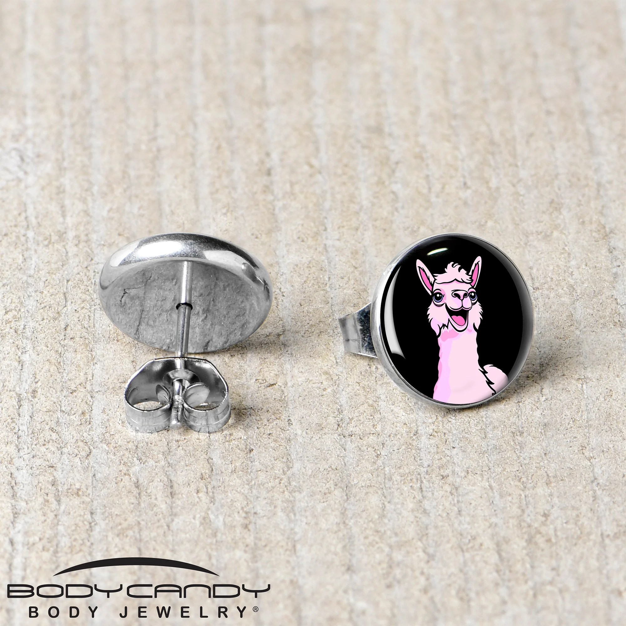Pink Happy Llama Stud Earrings by Onyx O - Image 5