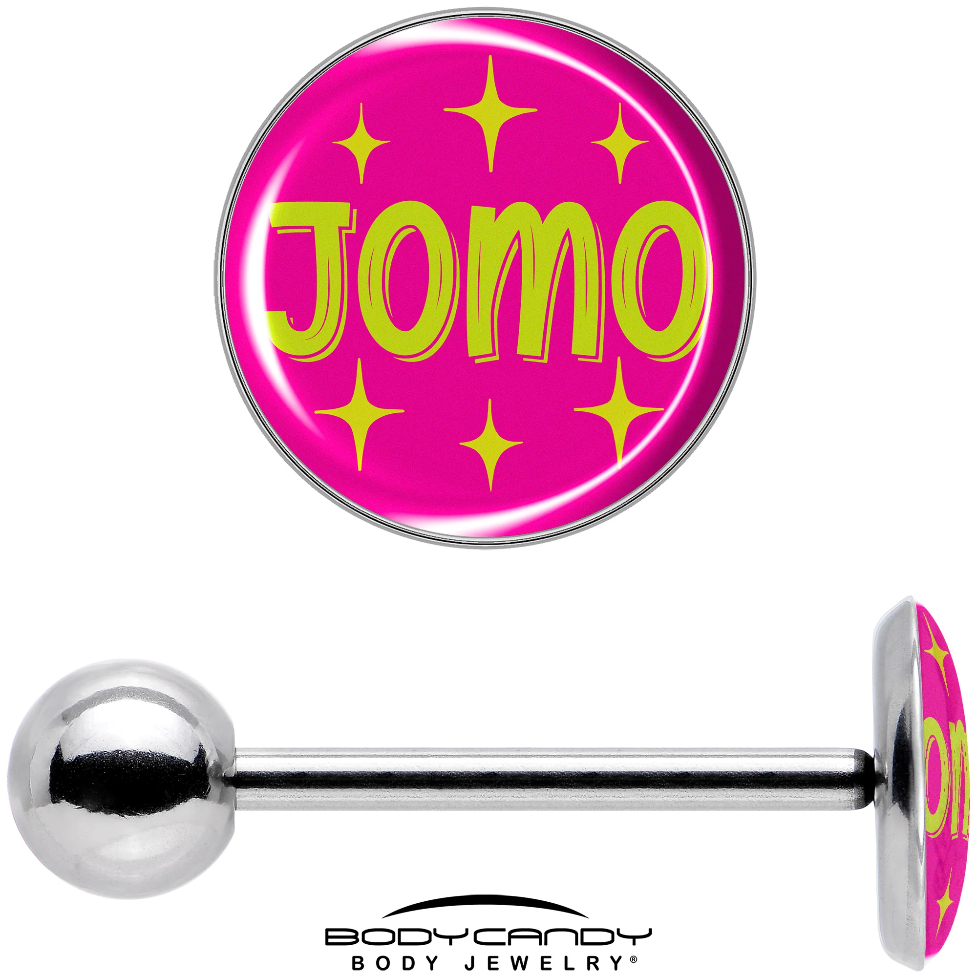 Pink JOMO Barbell Tongue Ring by Onyx O - Image 7