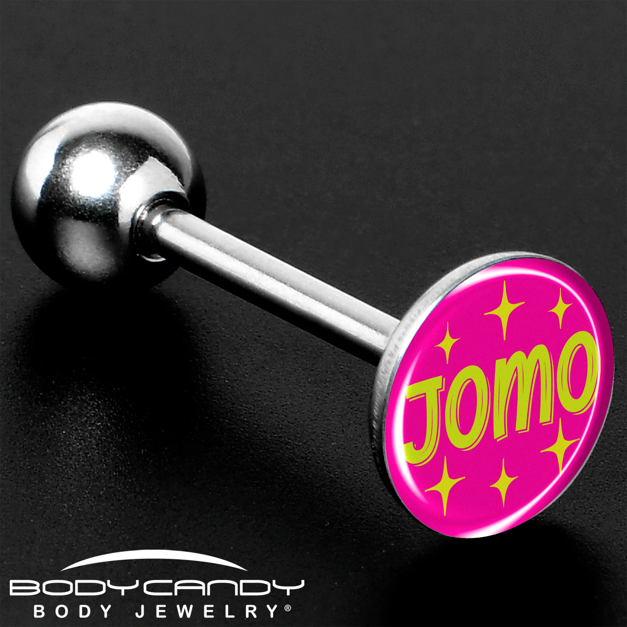 Pink JOMO Barbell Tongue Ring by Onyx O - Image 8