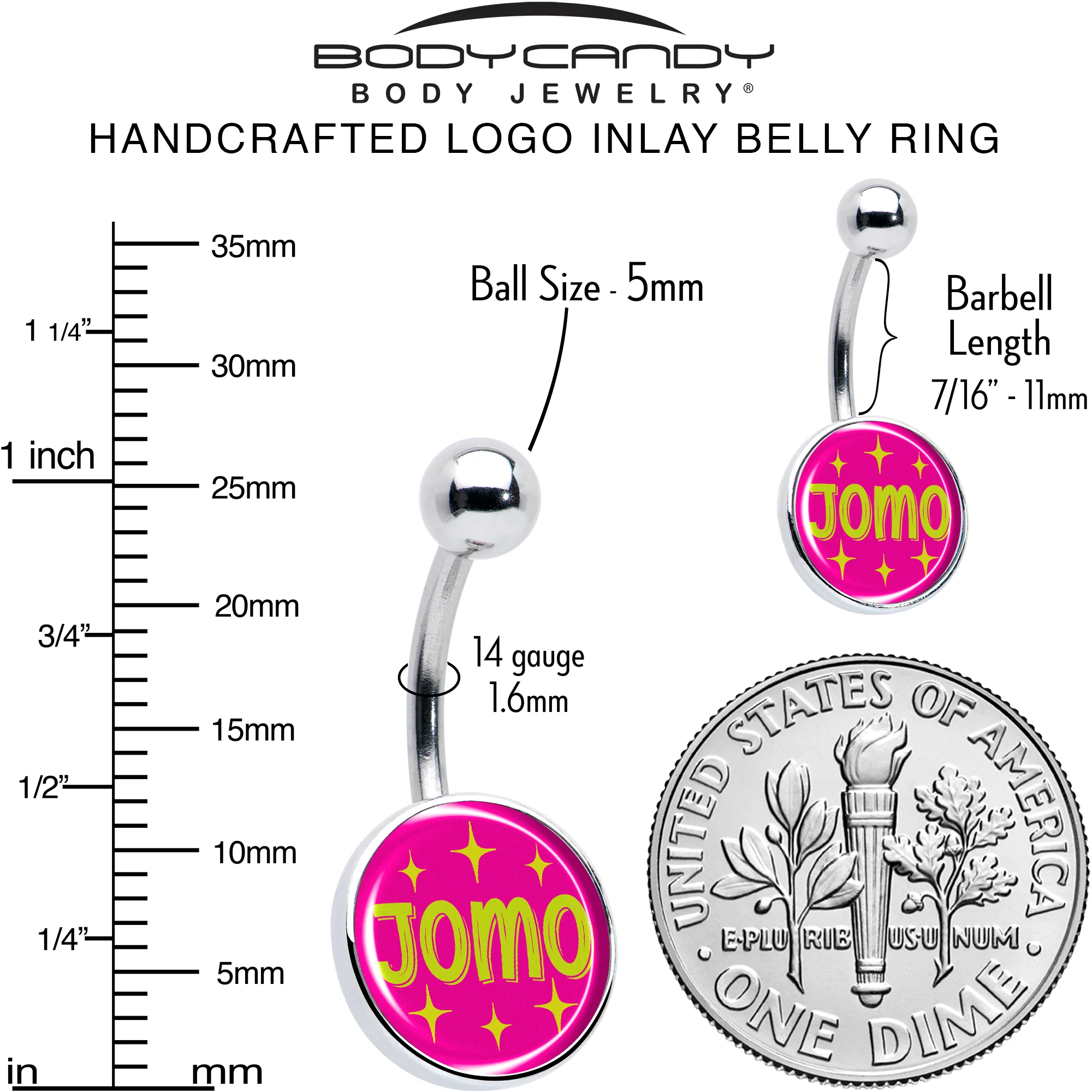Pink JOMO Belly Ring by Onyx O - Image 6