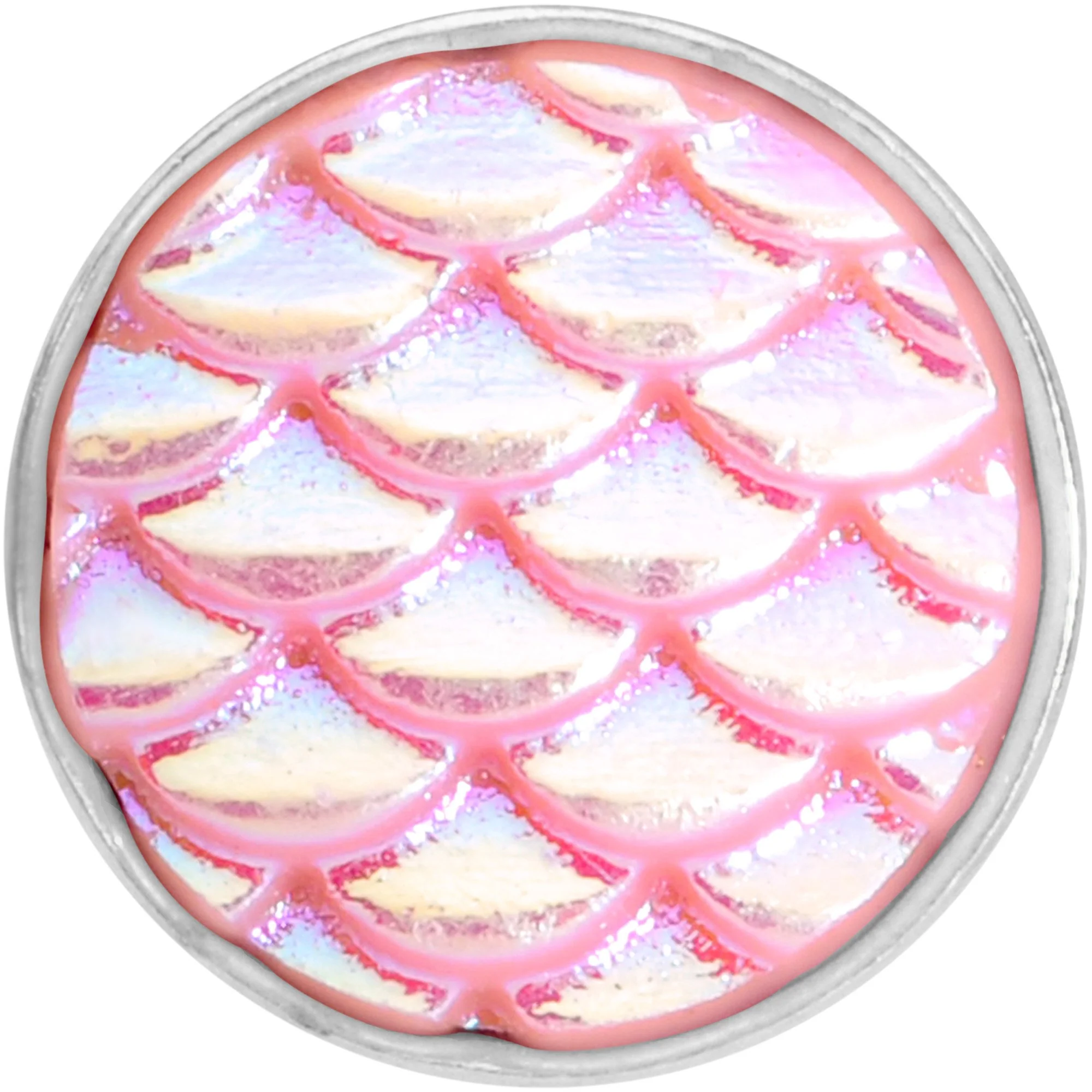 Pink Mermaid Scale Barbell Tongue Ring - Image 3