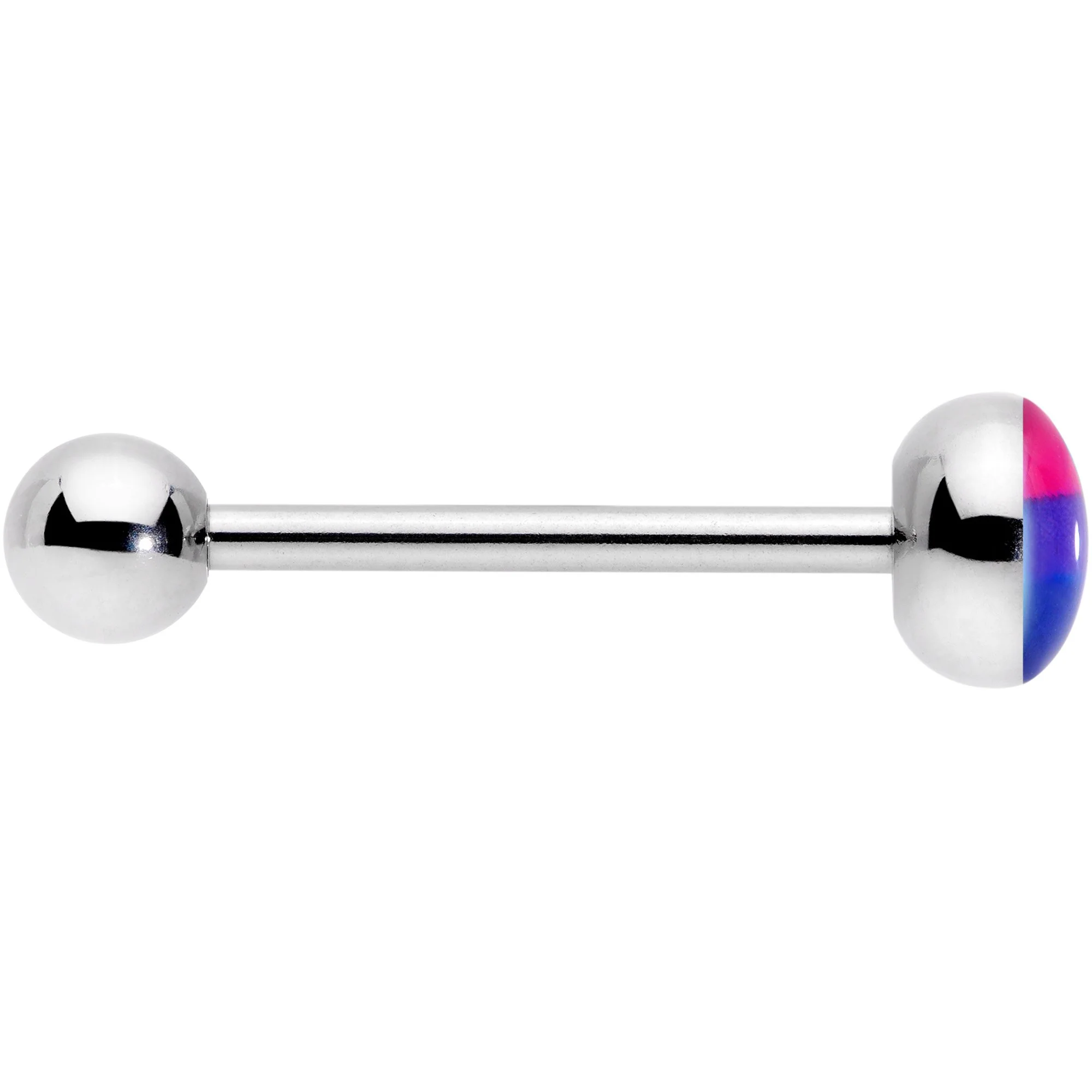 Pink Purple Blue Bisexual Pride Flag Barbell Tongue Ring - Image 3