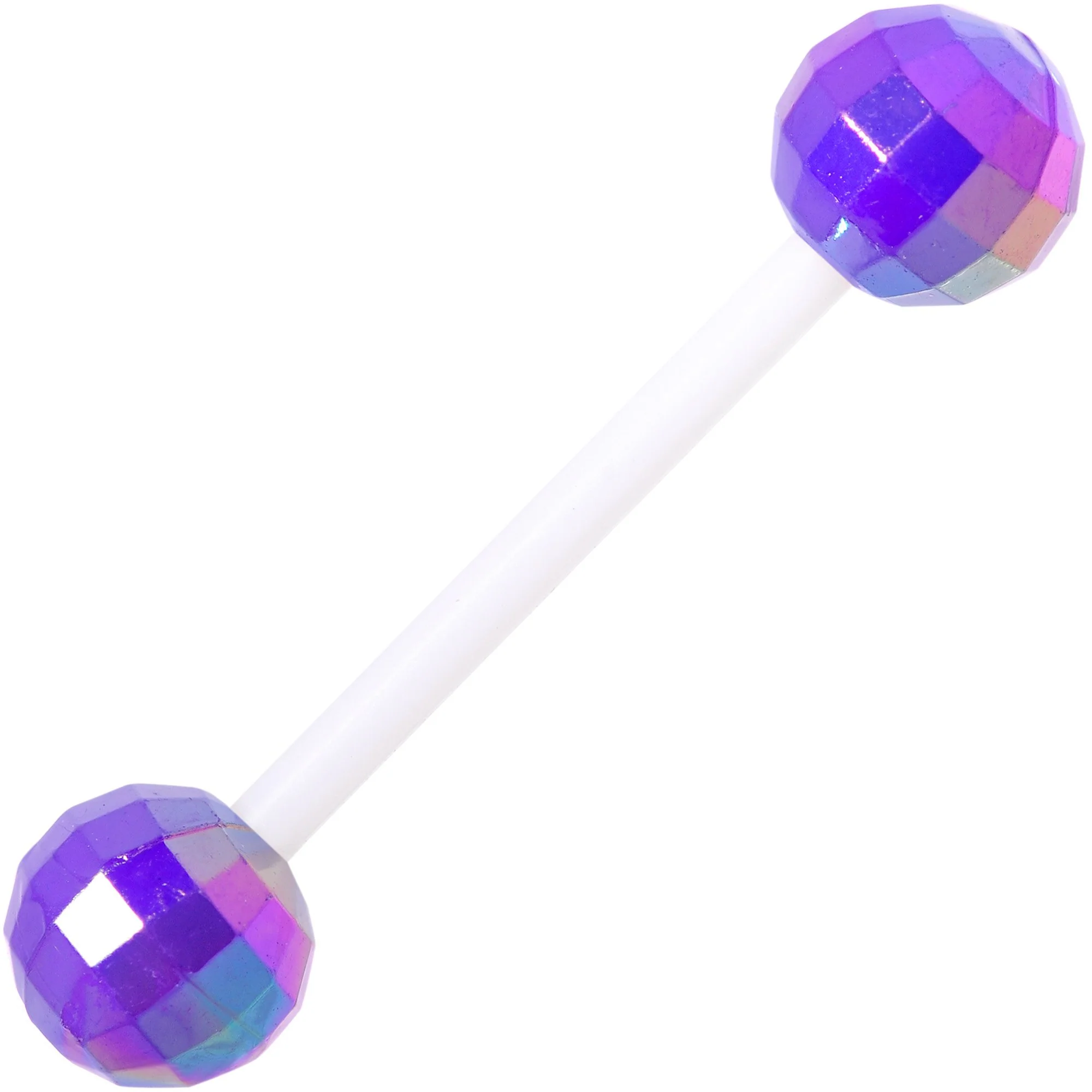 Pink Red Disco Ball Bioplast Barbell Tongue Ring Set of 4 - Image 5
