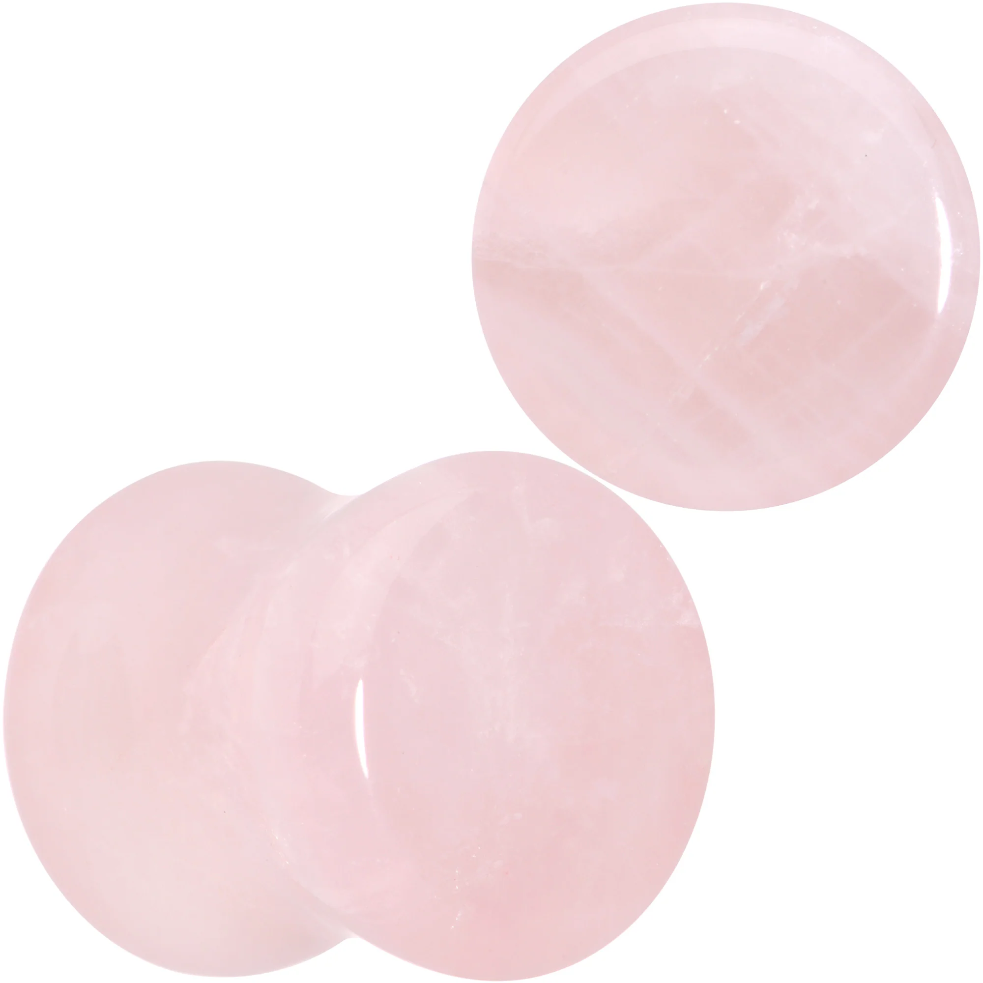 Pink Rose Quartz Round Double Flare Plug Set - Image 10