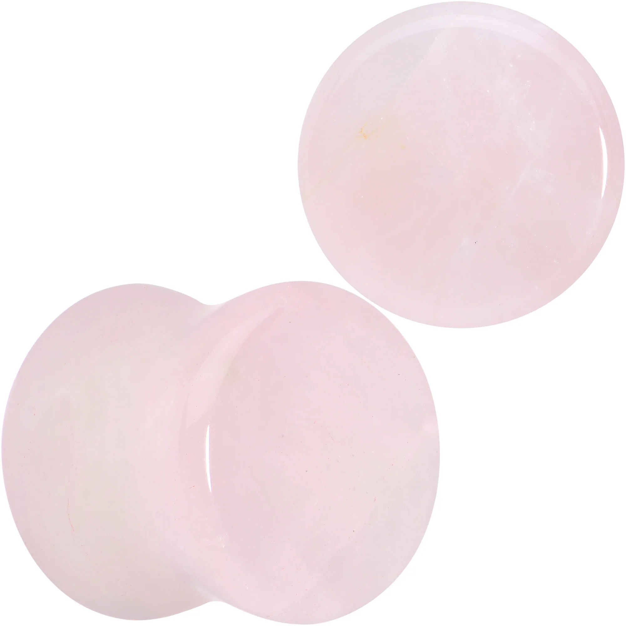 Pink Rose Quartz Round Double Flare Plug Set - Image 12