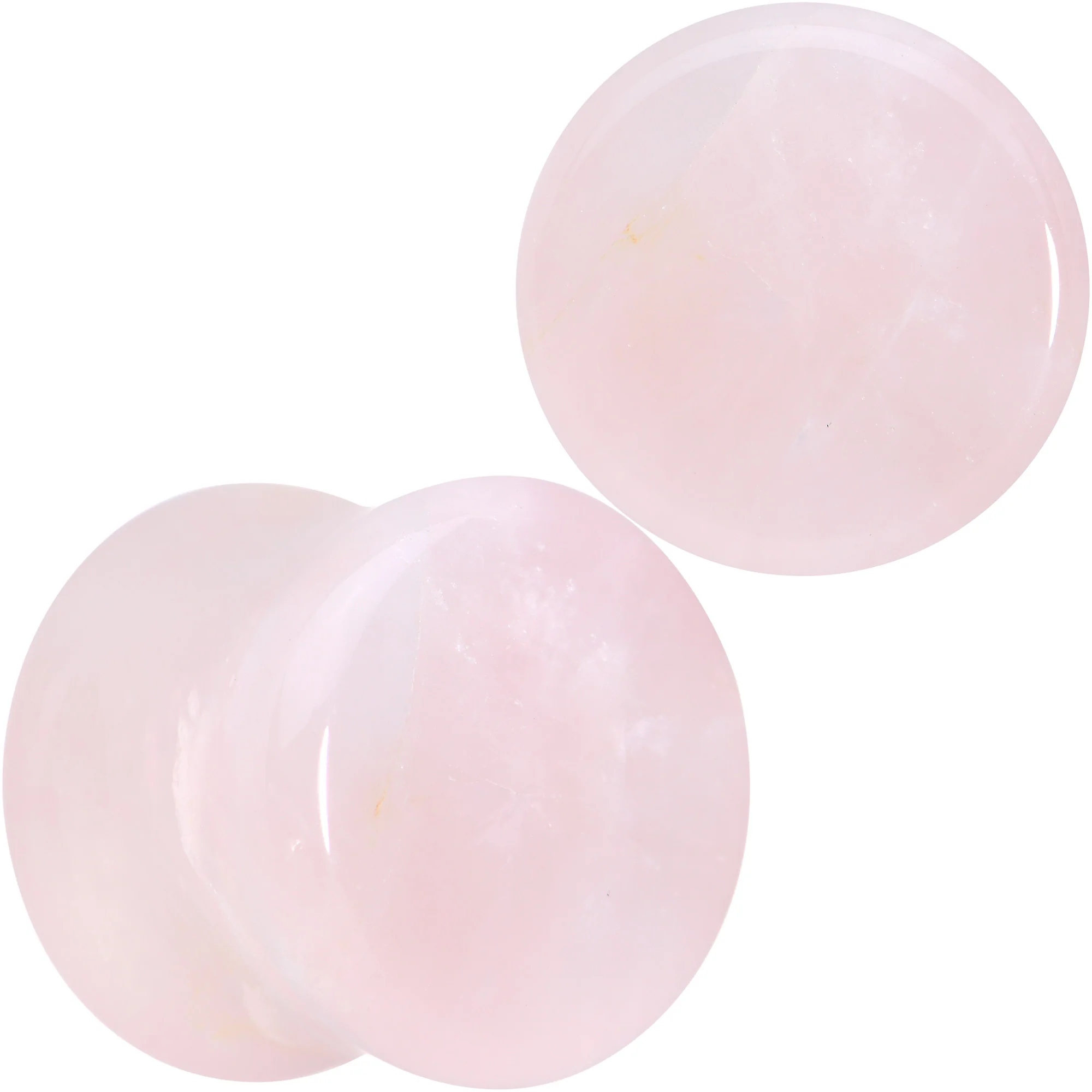 Pink Rose Quartz Round Double Flare Plug Set - Image 13