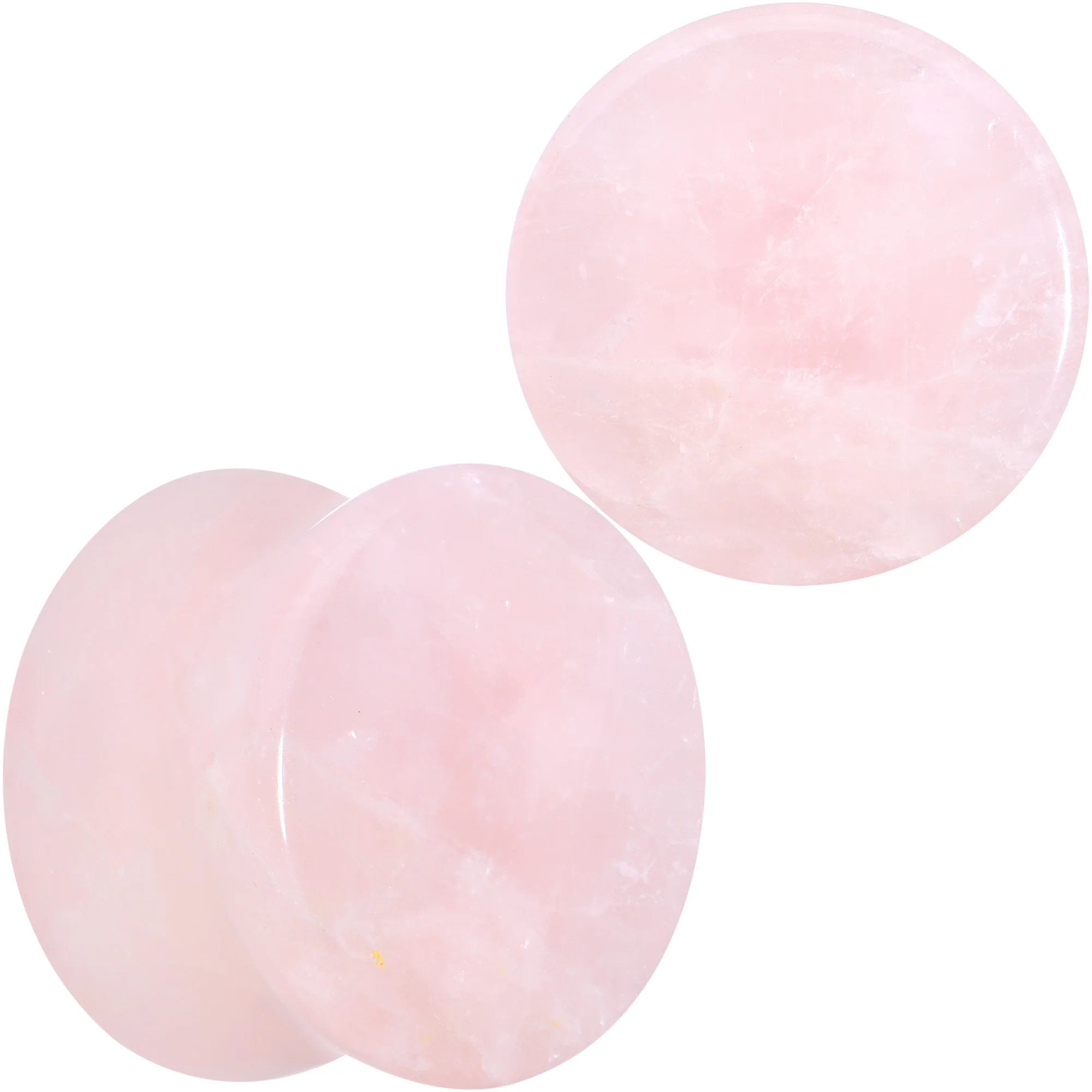 Pink Rose Quartz Round Double Flare Plug Set - Image 17